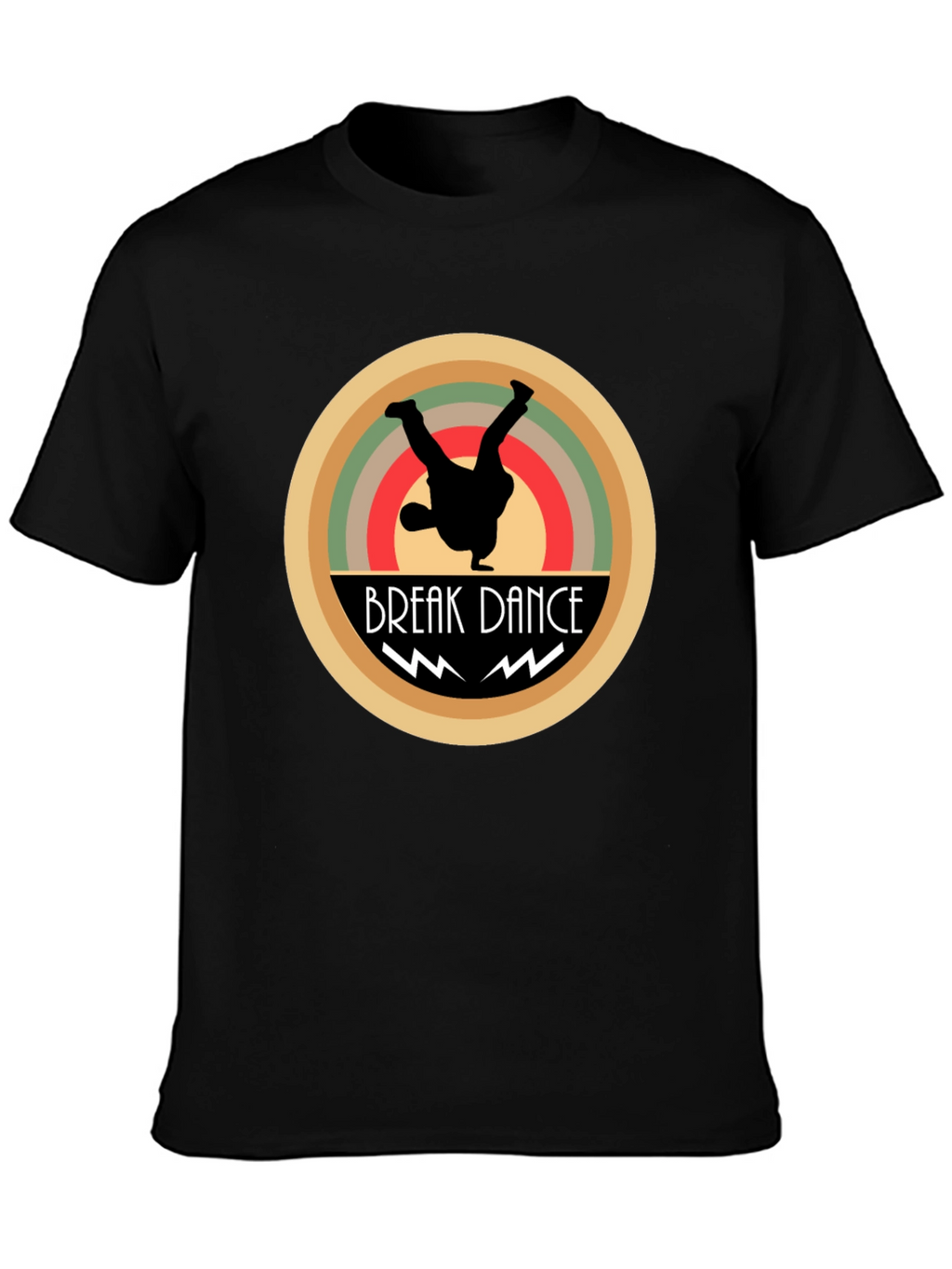 Break Dance Graphic Tee - Black Cotton T-Shirt