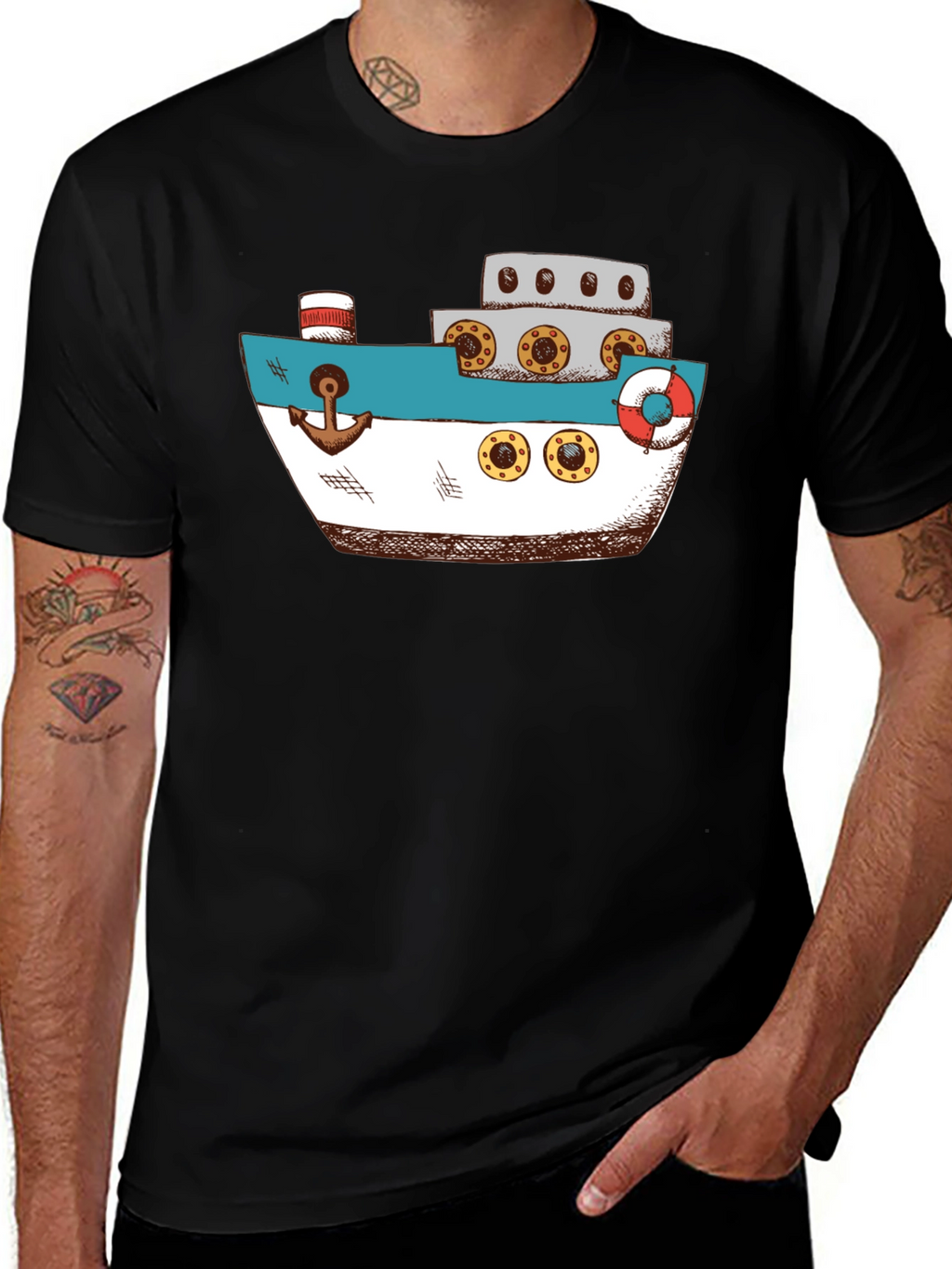 Nautical Ship Graphic T-Shirt