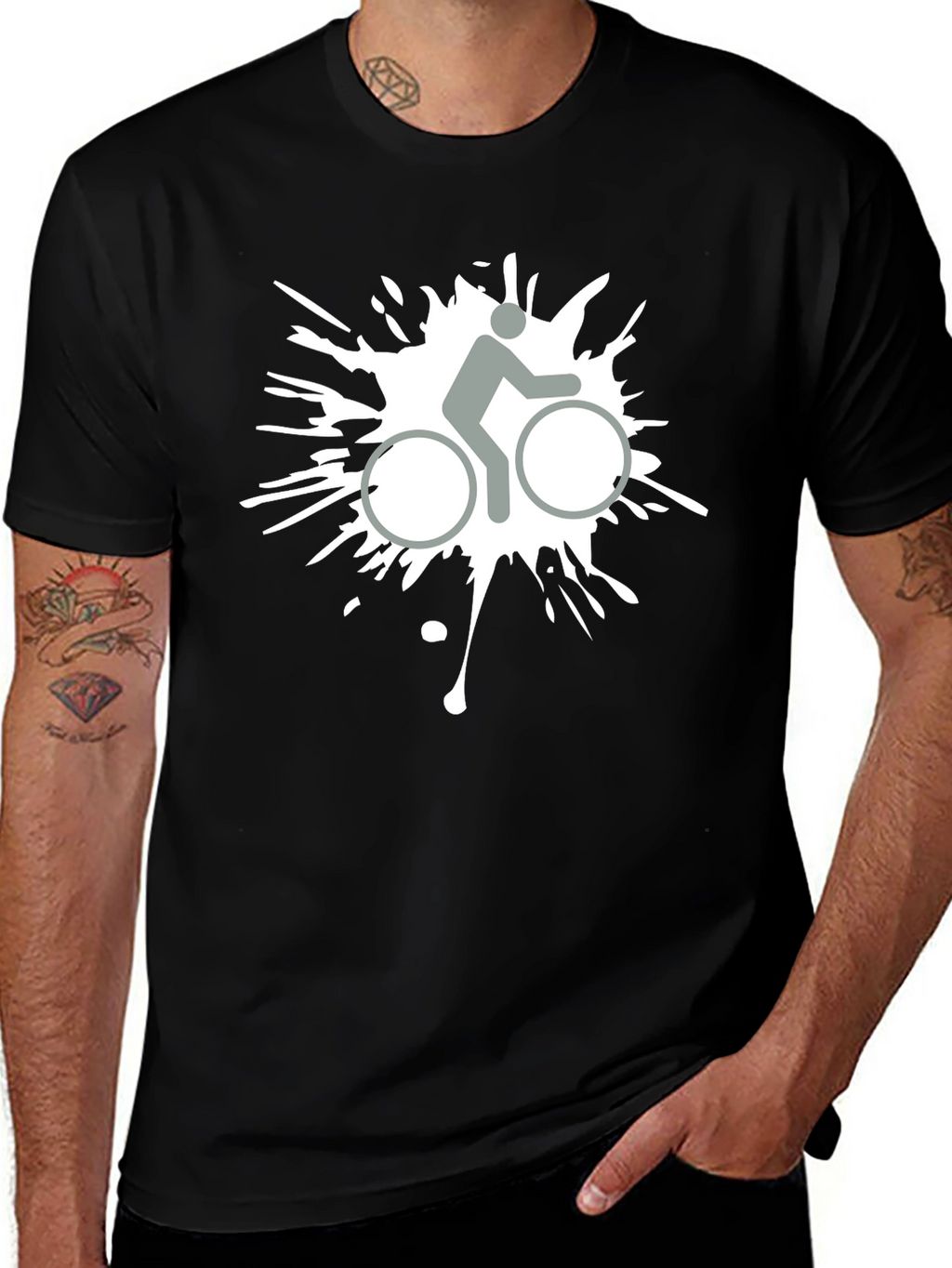 Biker Splatter Graphic Tee - Cool Casual Style