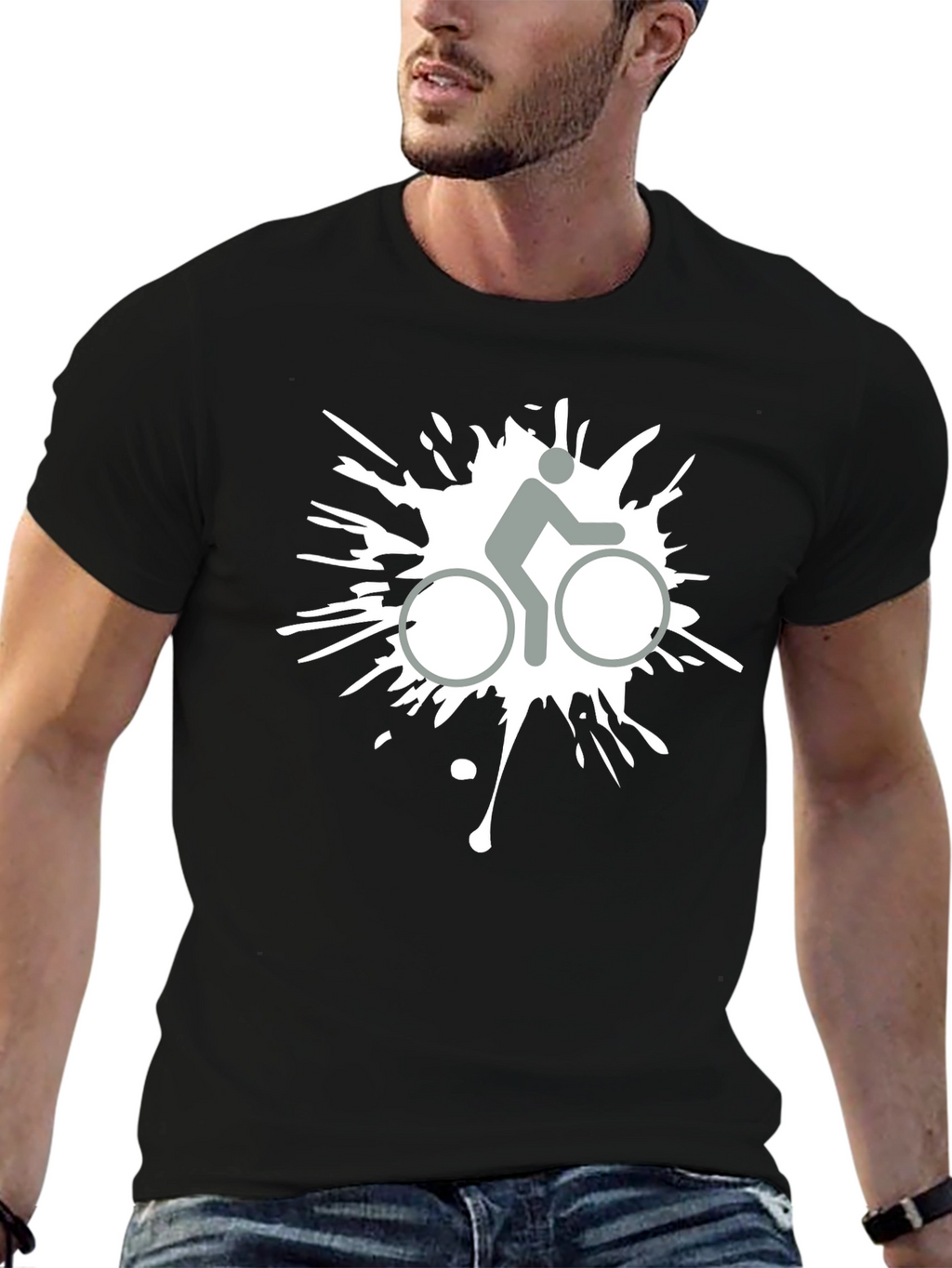 Biker Splatter Graphic Tee - Cool Casual Style