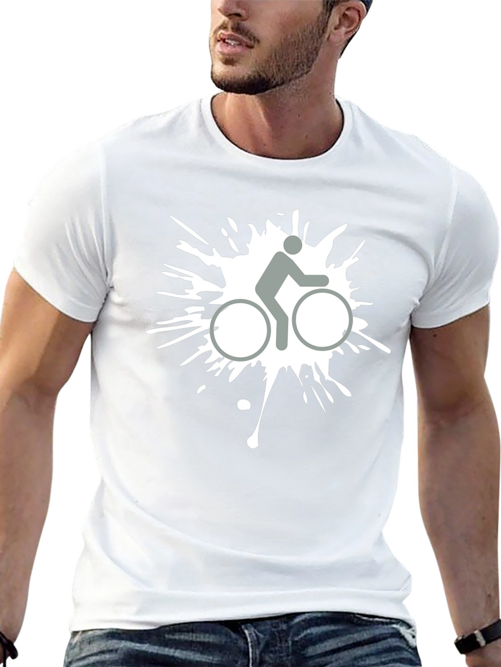 Biker Splatter Graphic Tee - Cool Casual Style
