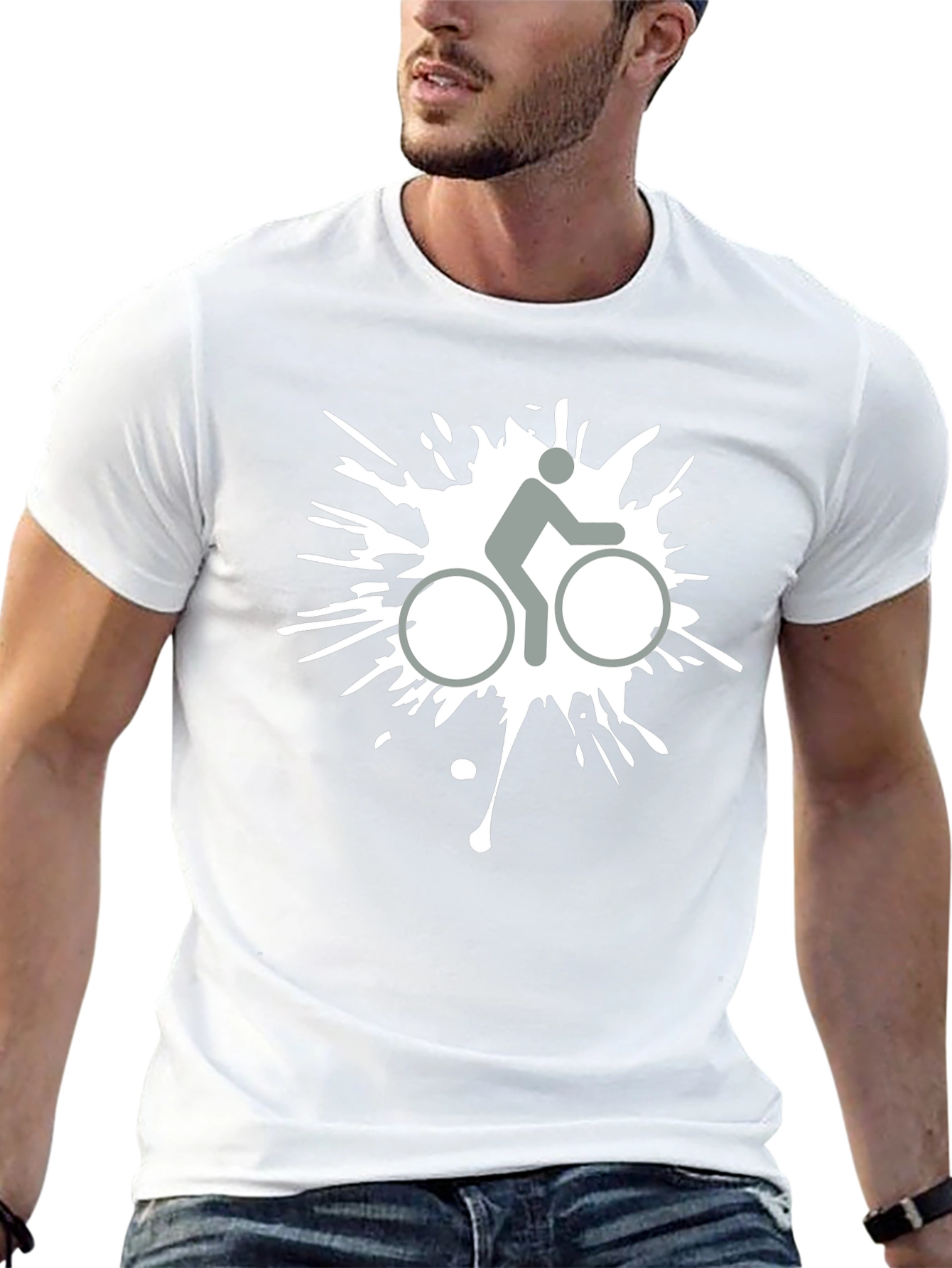 Biker Splatter Graphic Tee - Cool Casual Style