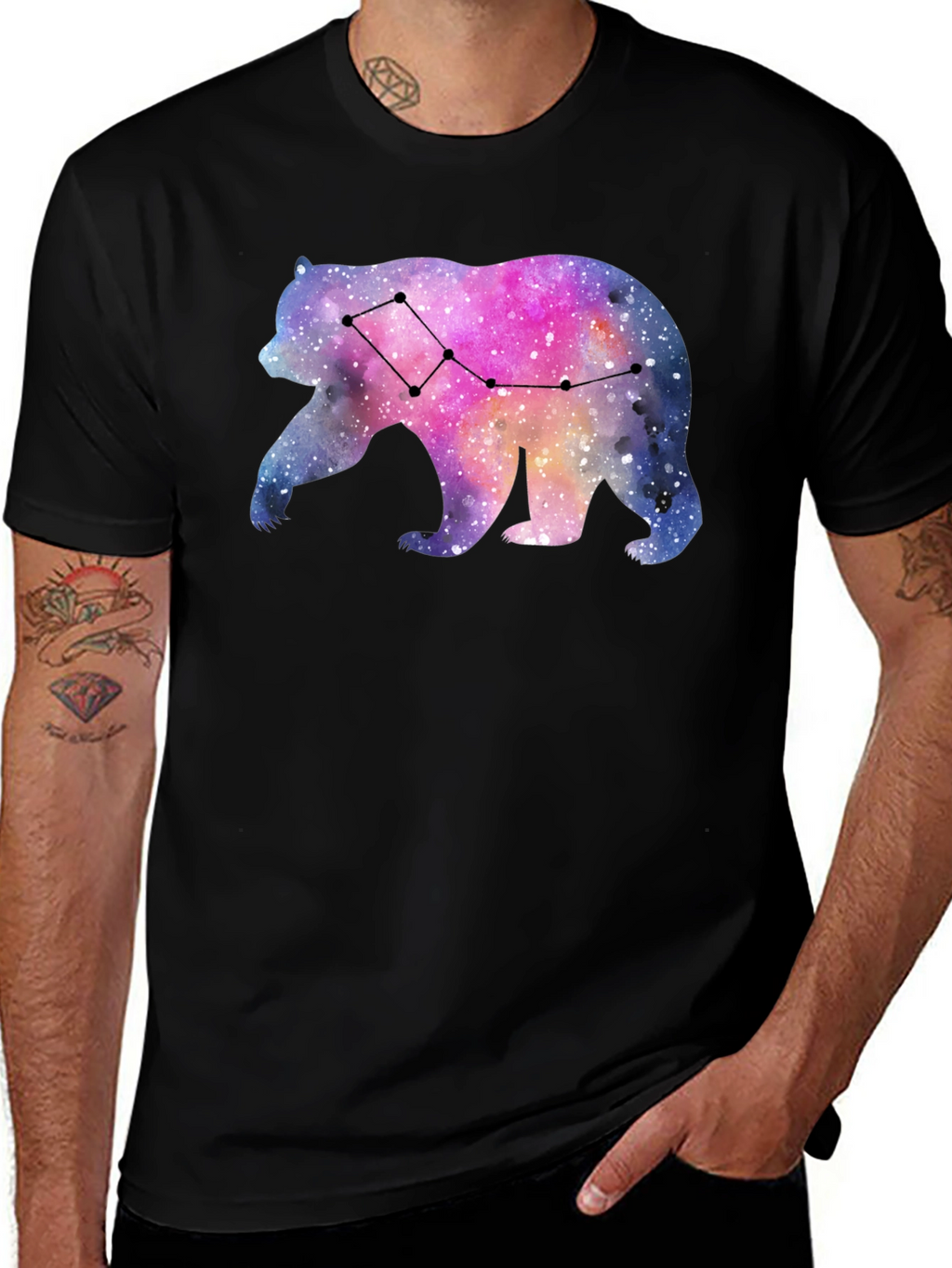 Galaxy Bear Constellation Graphic T-Shirt