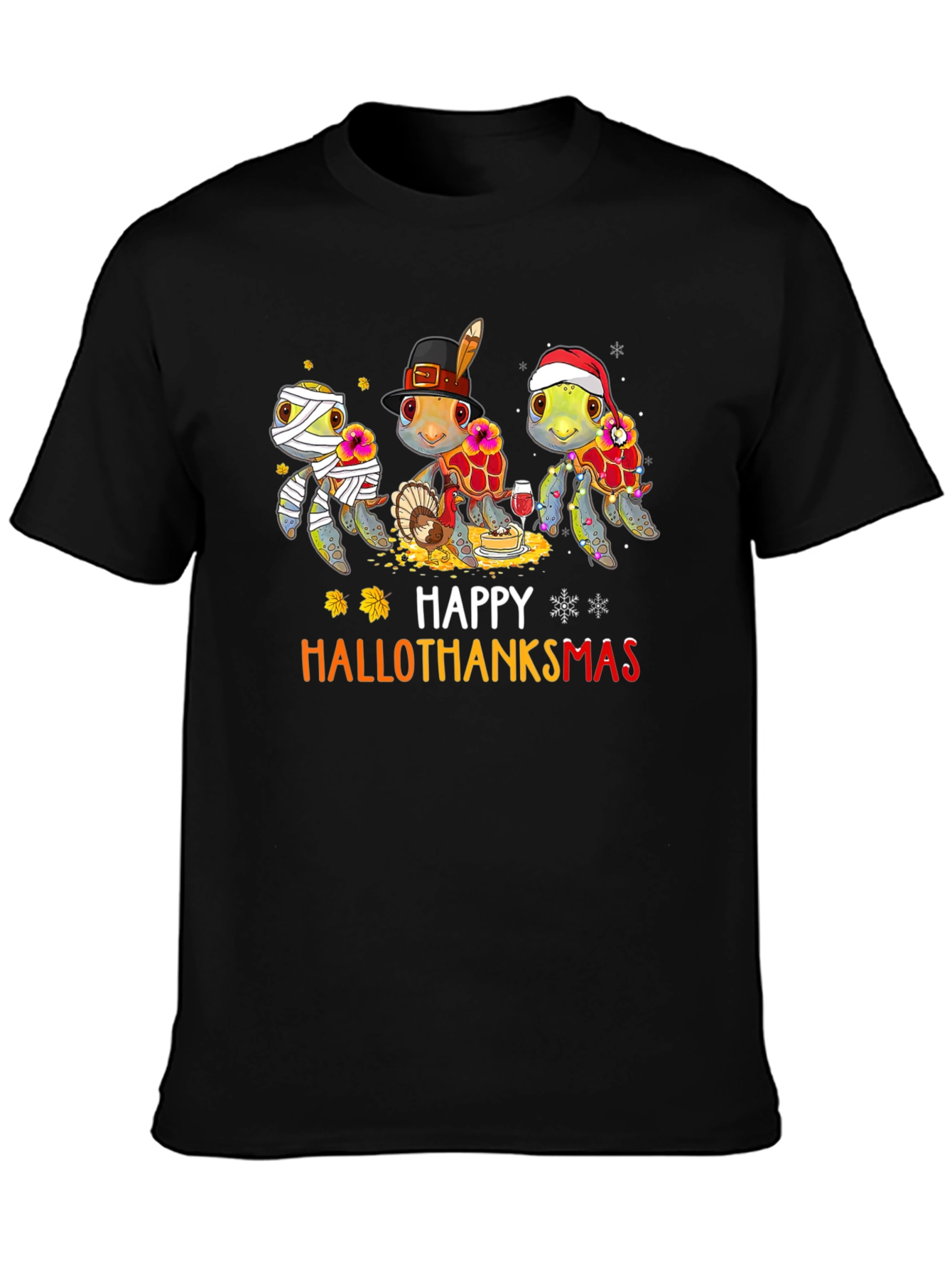 Happy Hallothanksmas Turtle T-Shirt