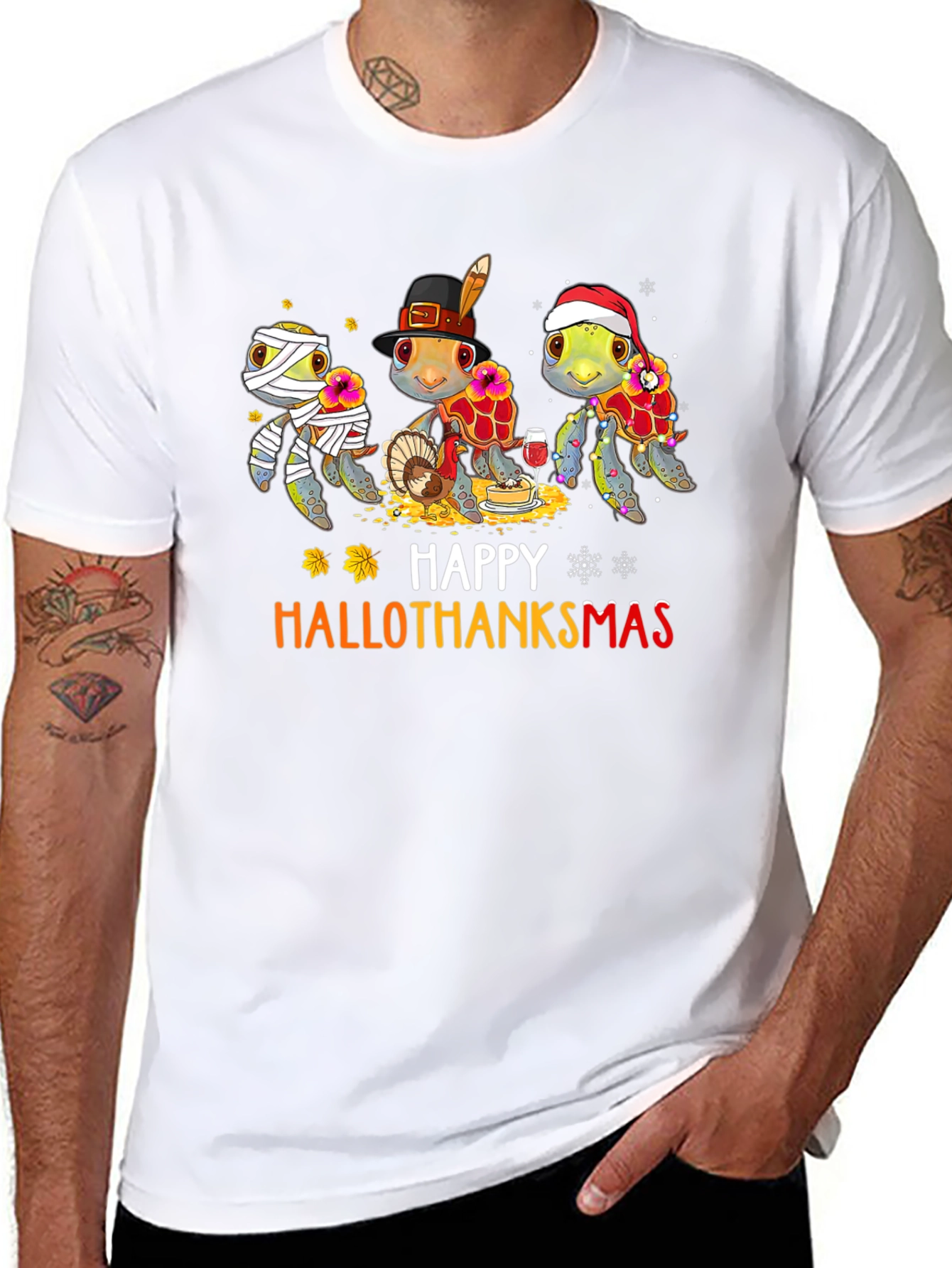 Happy Hallothanksmas Turtle T-Shirt