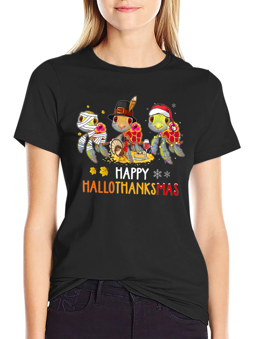 Happy Hallothanksmas Turtle T-Shirt