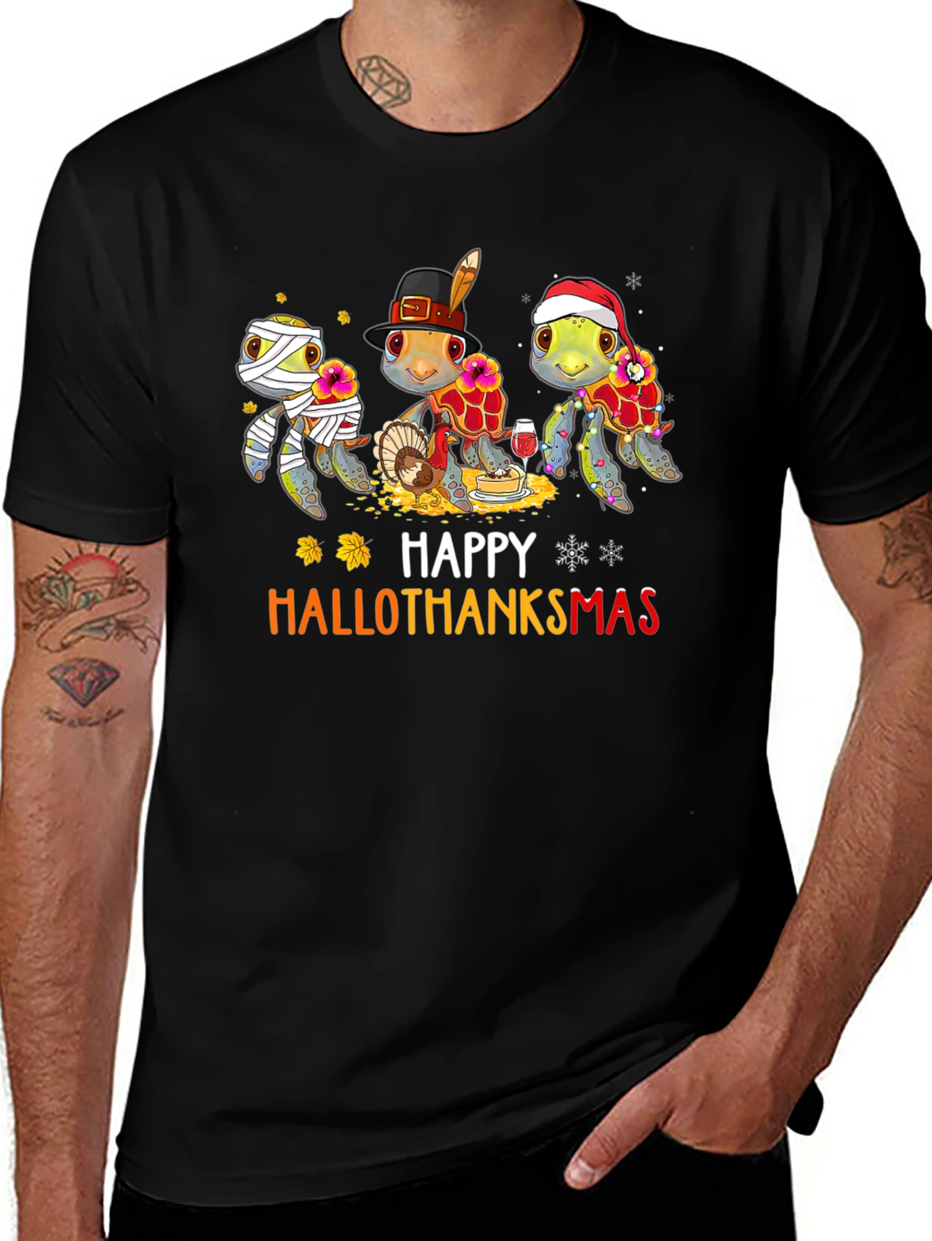 Happy Hallothanksmas Turtle T-Shirt