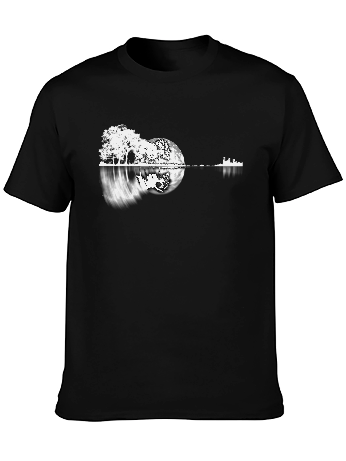 Guitar Landscape Black T-Shirt