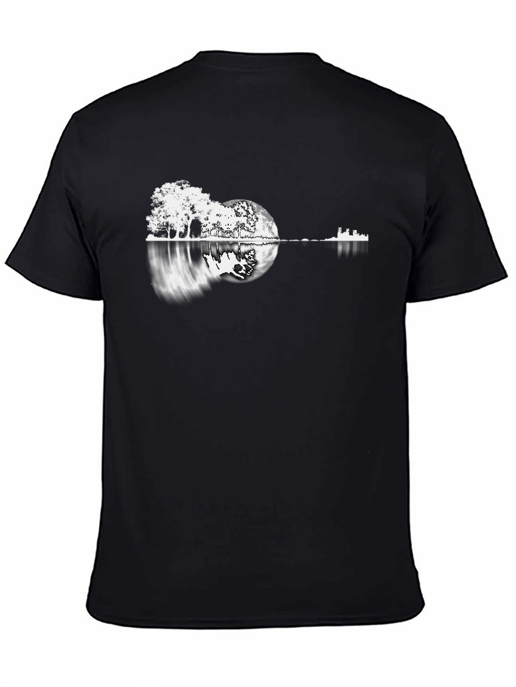 Guitar Landscape Black T-Shirt