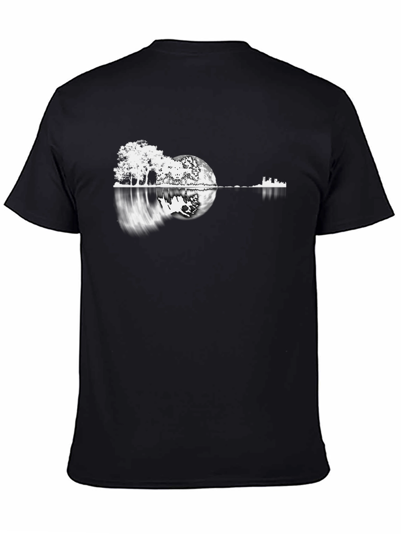 Guitar Landscape Black T-Shirt