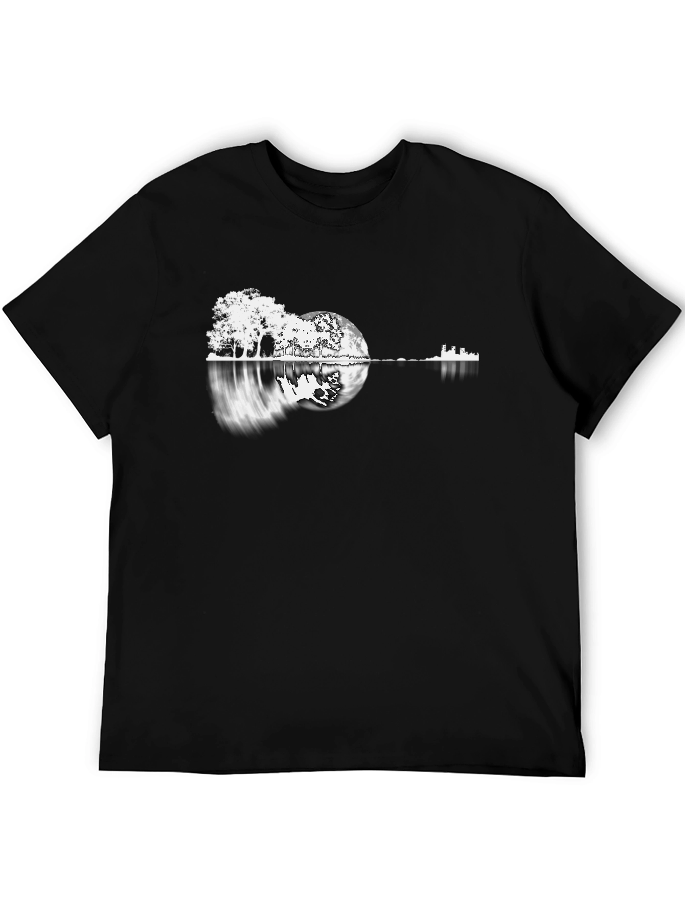 Guitar Landscape Black T-Shirt
