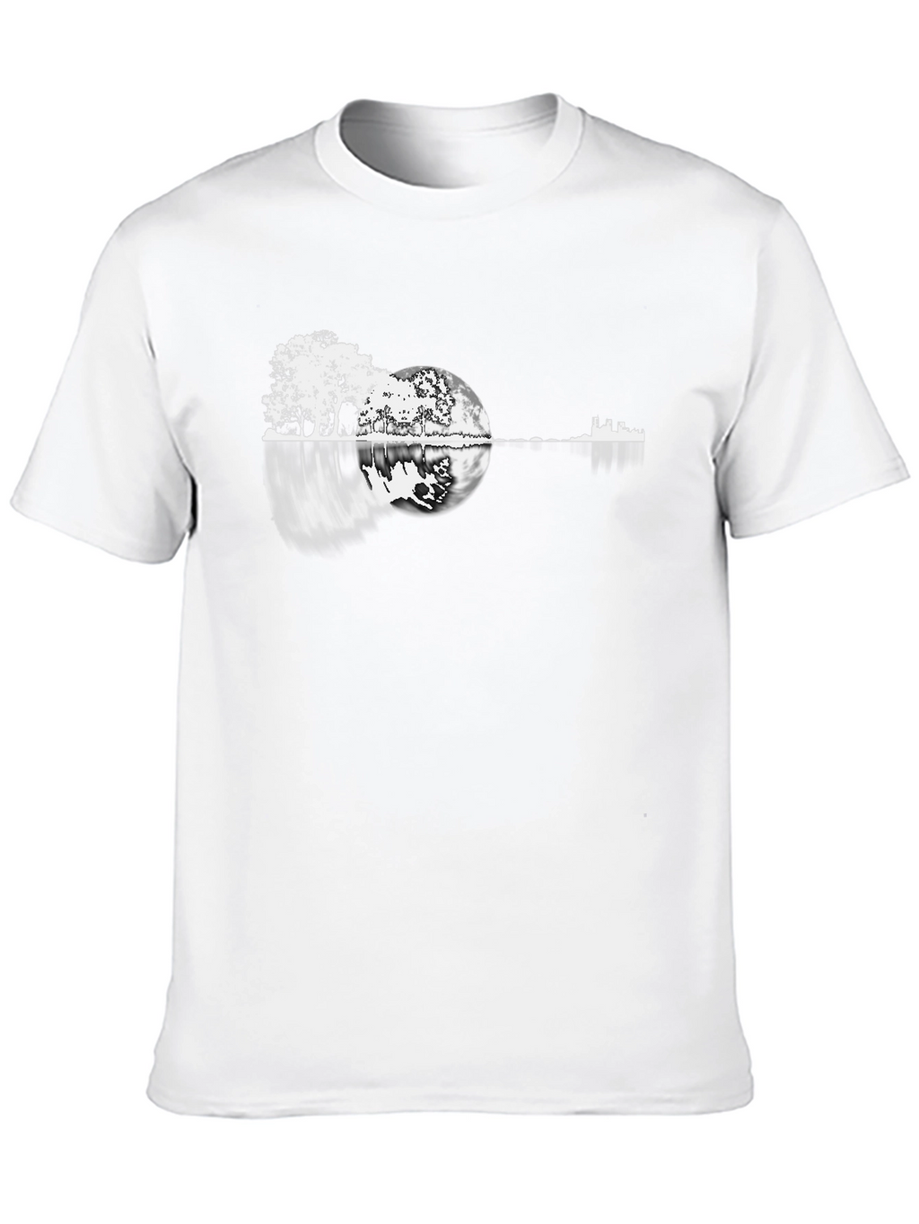 Guitar Landscape Black T-Shirt