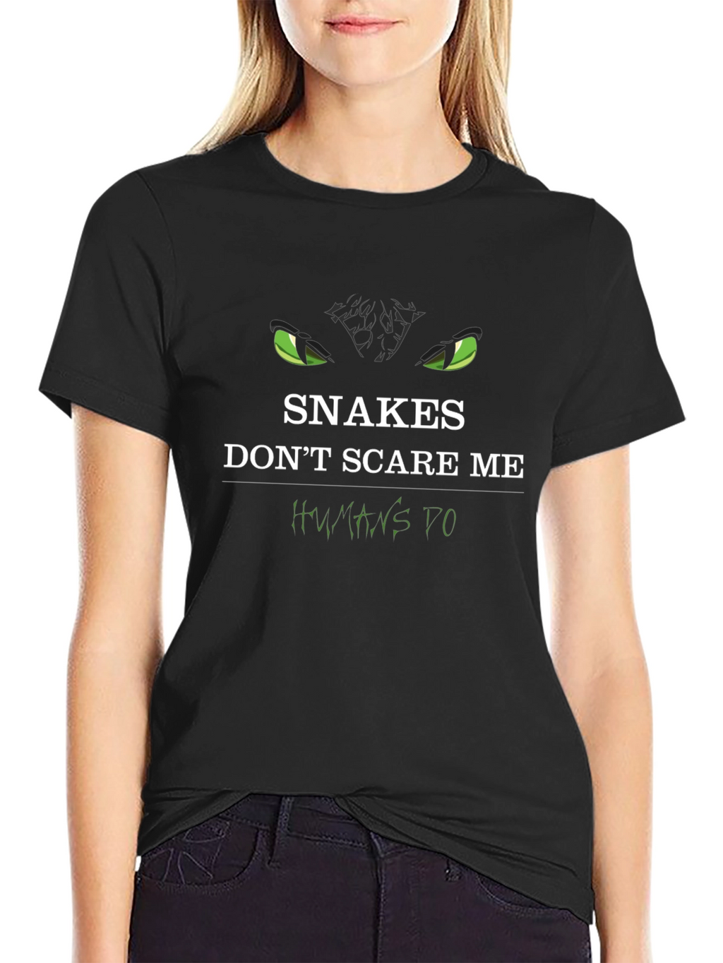 Snakes Dont Scare Me Humans Do Graphic T-Shirt