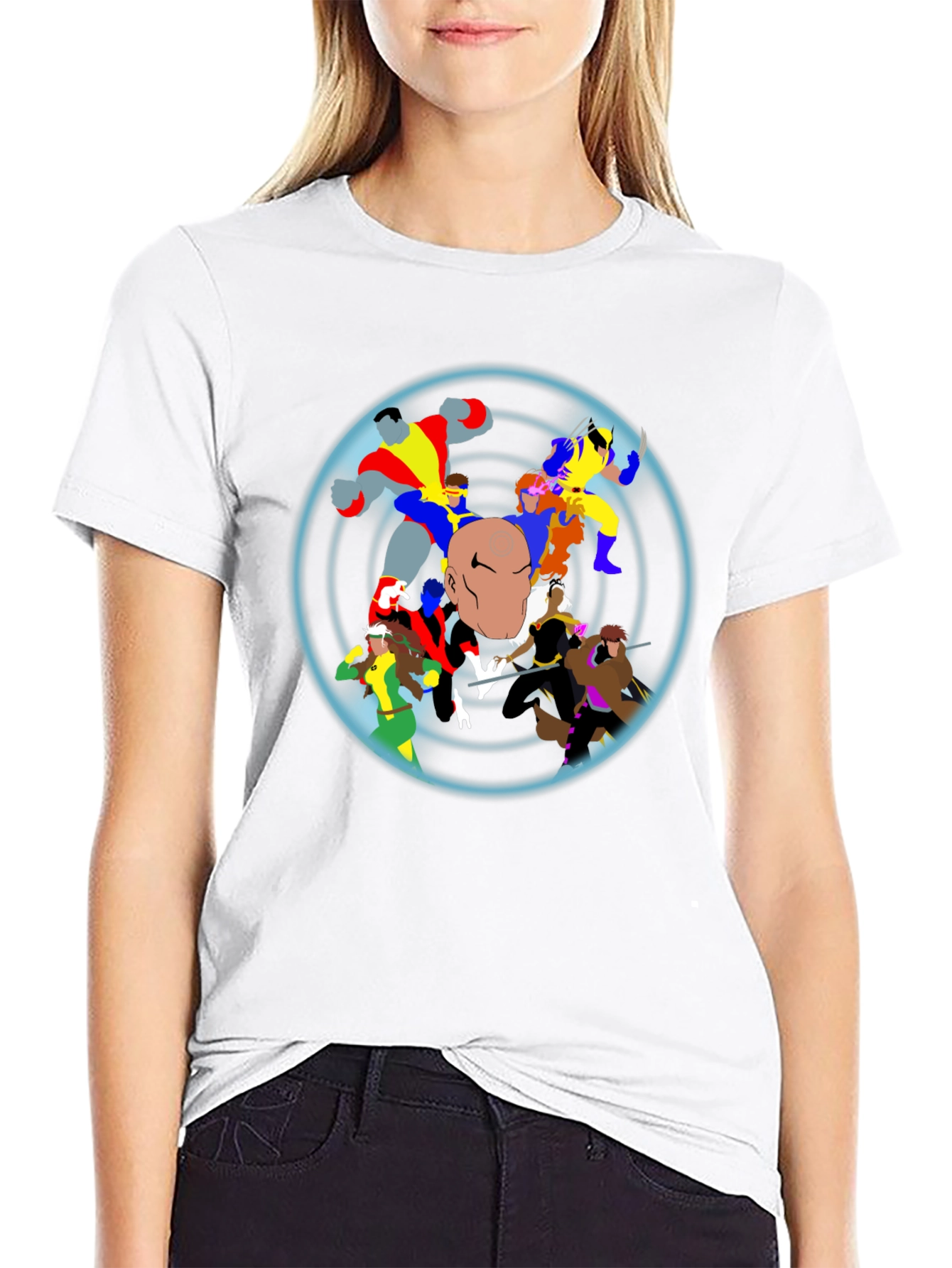 X-Men Cartoon Graphic Black T-Shirt