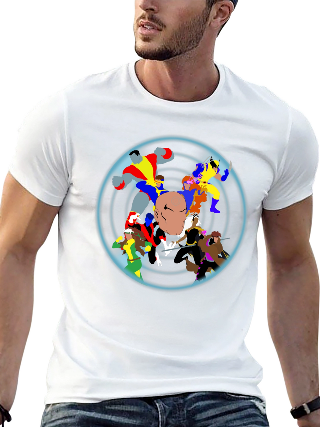 X-Men Cartoon Graphic Black T-Shirt