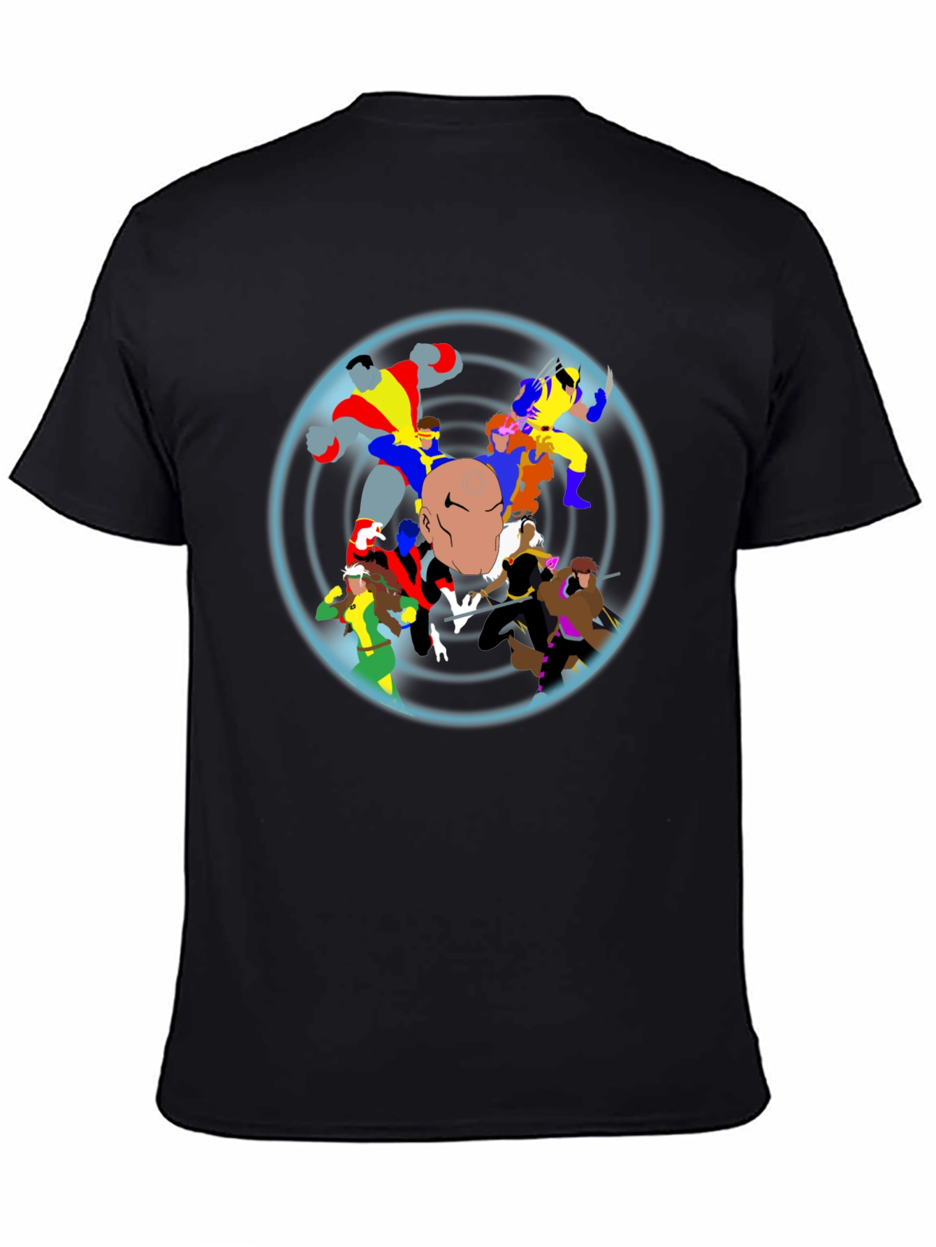 X-Men Cartoon Graphic Black T-Shirt
