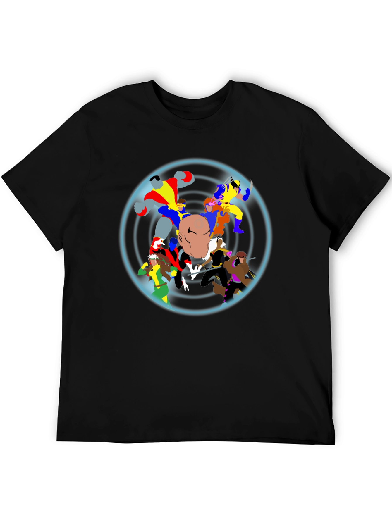 X-Men Cartoon Graphic Black T-Shirt