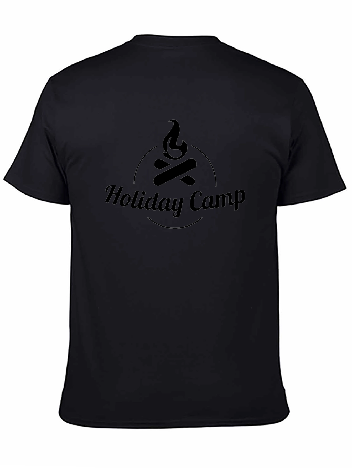 Holiday Camp T-Shirt - Black Campfire Design