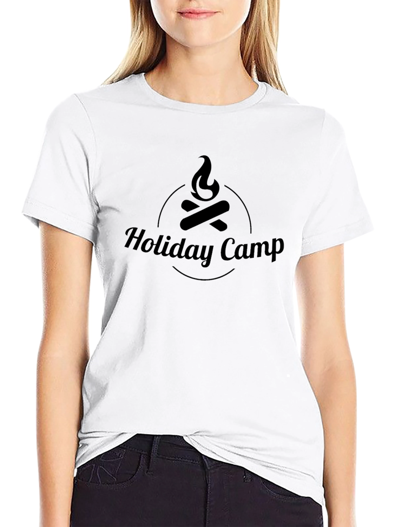 Holiday Camp T-Shirt - Black Campfire Design