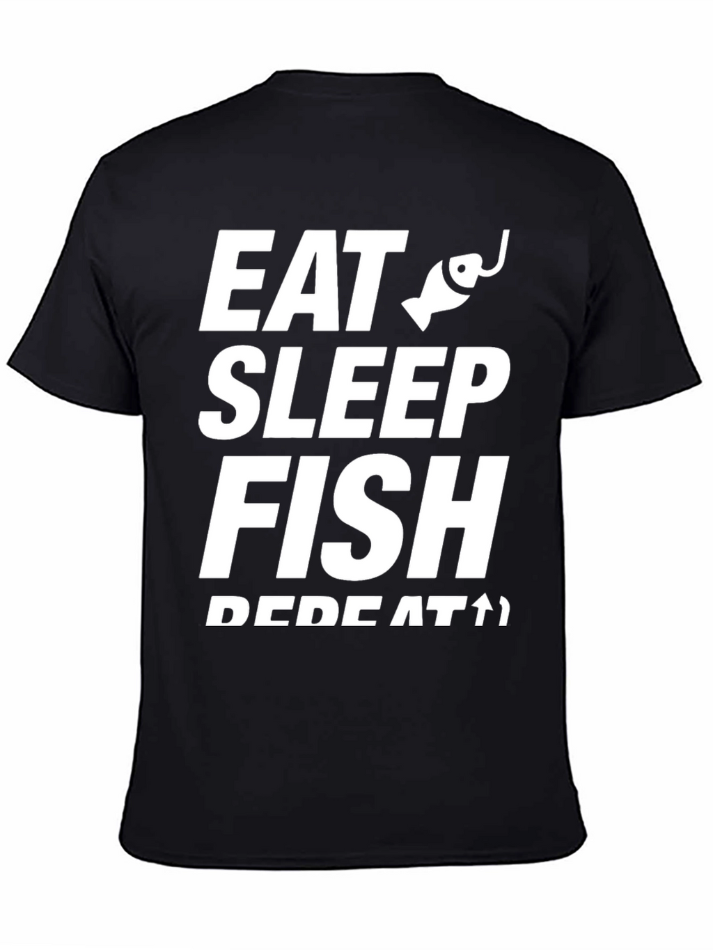 Eat Sleep Fish Repeat T-Shirt - Black Cotton Tee