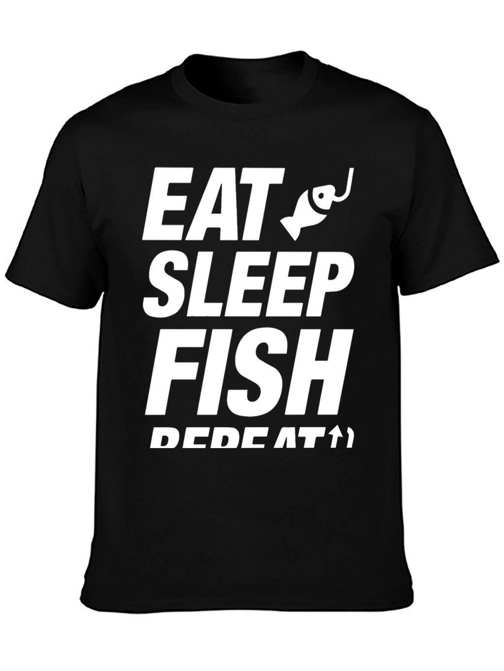 Eat Sleep Fish Repeat T-Shirt - Black Cotton Tee