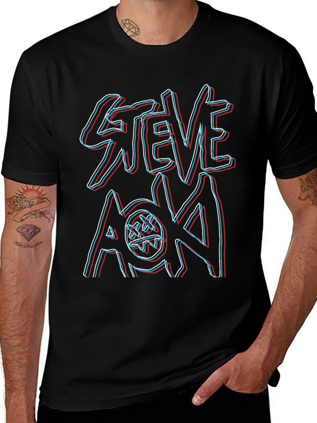 Steve Aoki Graphic Print Black T-Shirt