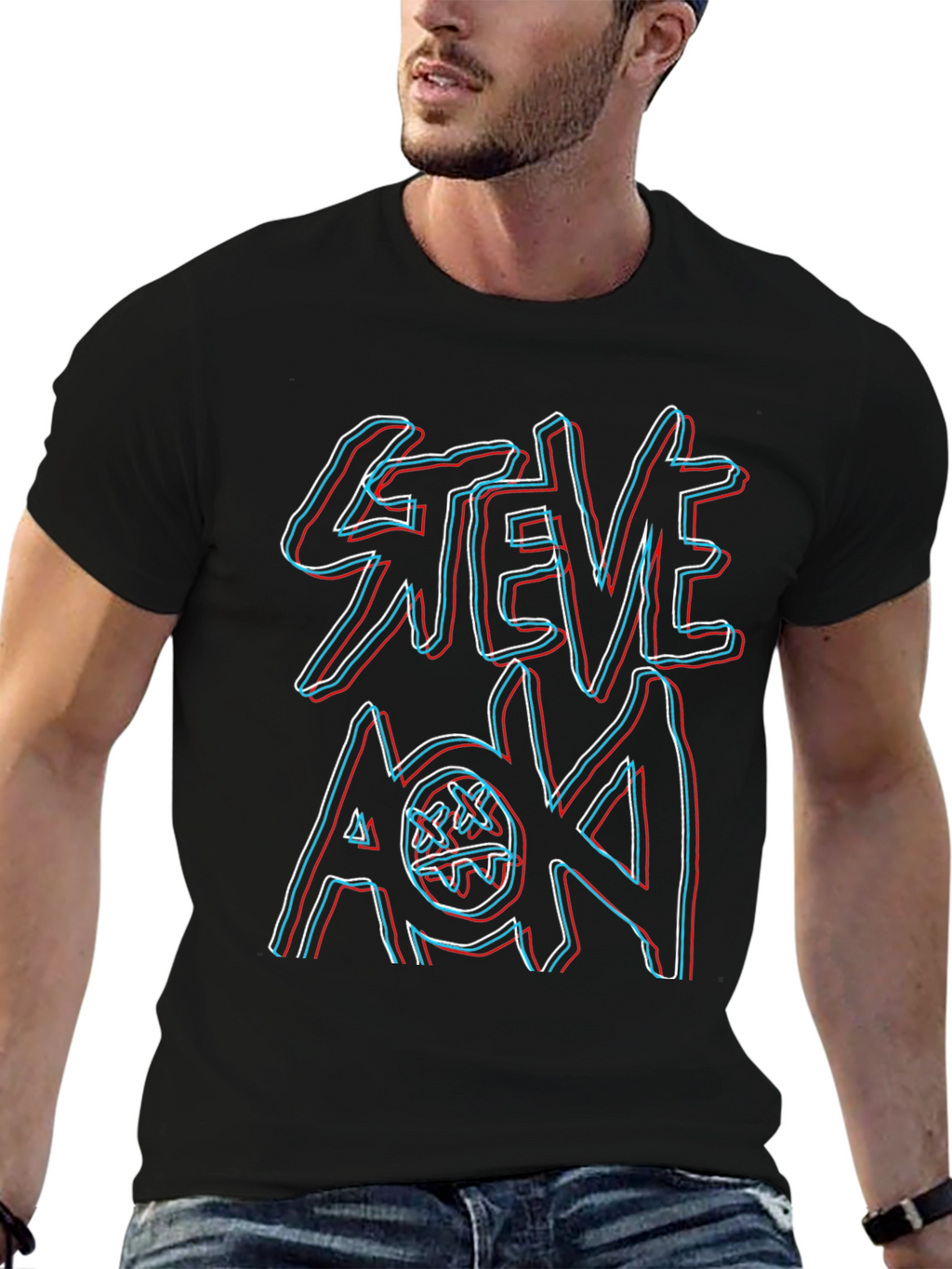 Steve Aoki Graphic Print Black T-Shirt