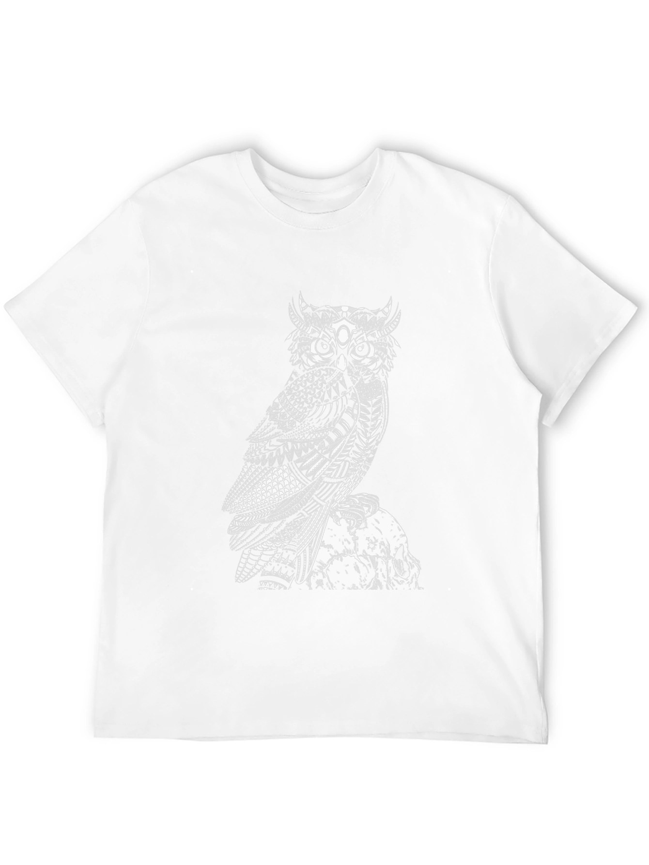 Owl and Skull Graphic Black T-Shirt