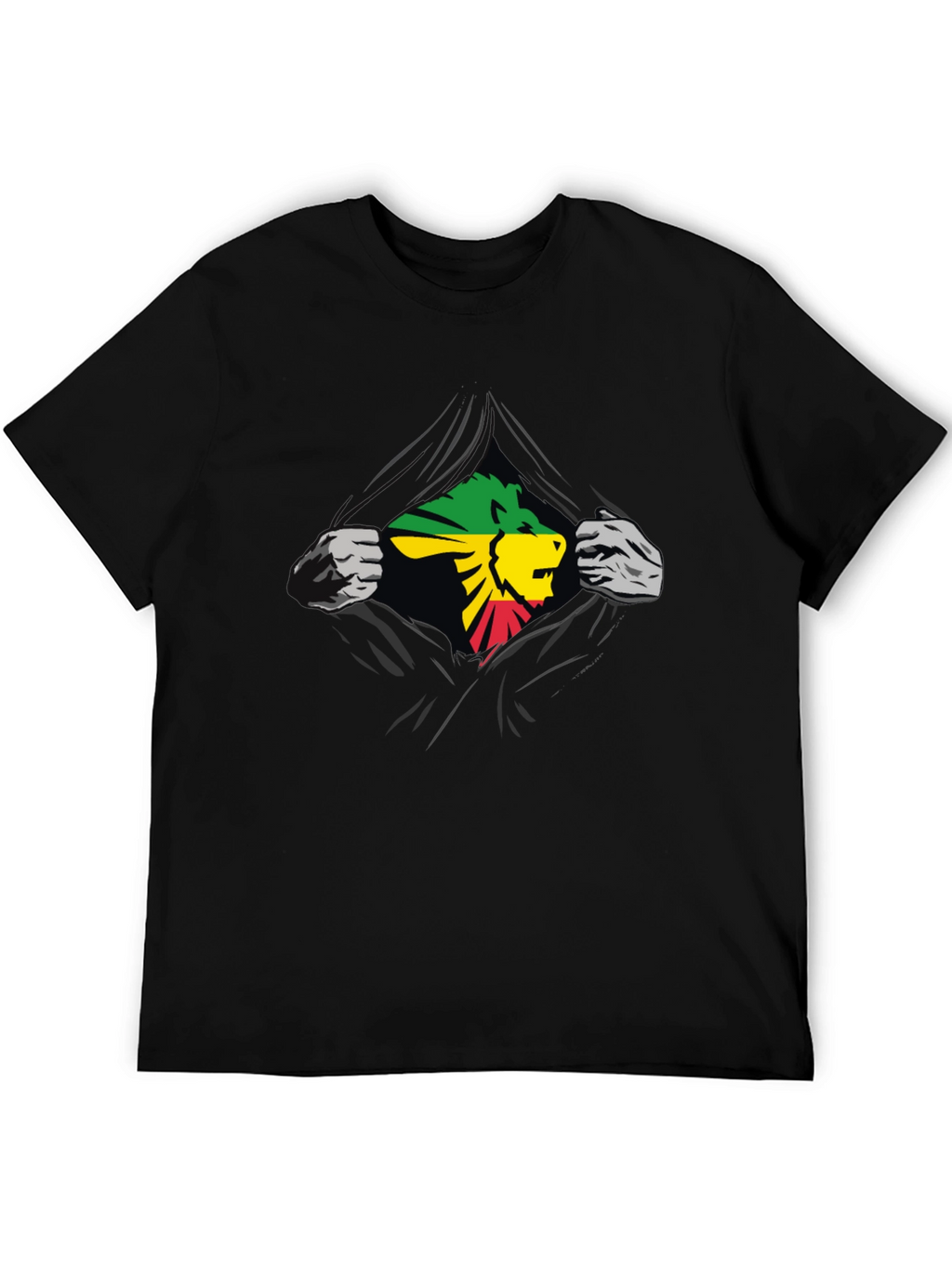 Rasta Lion Graphic Black T-Shirt