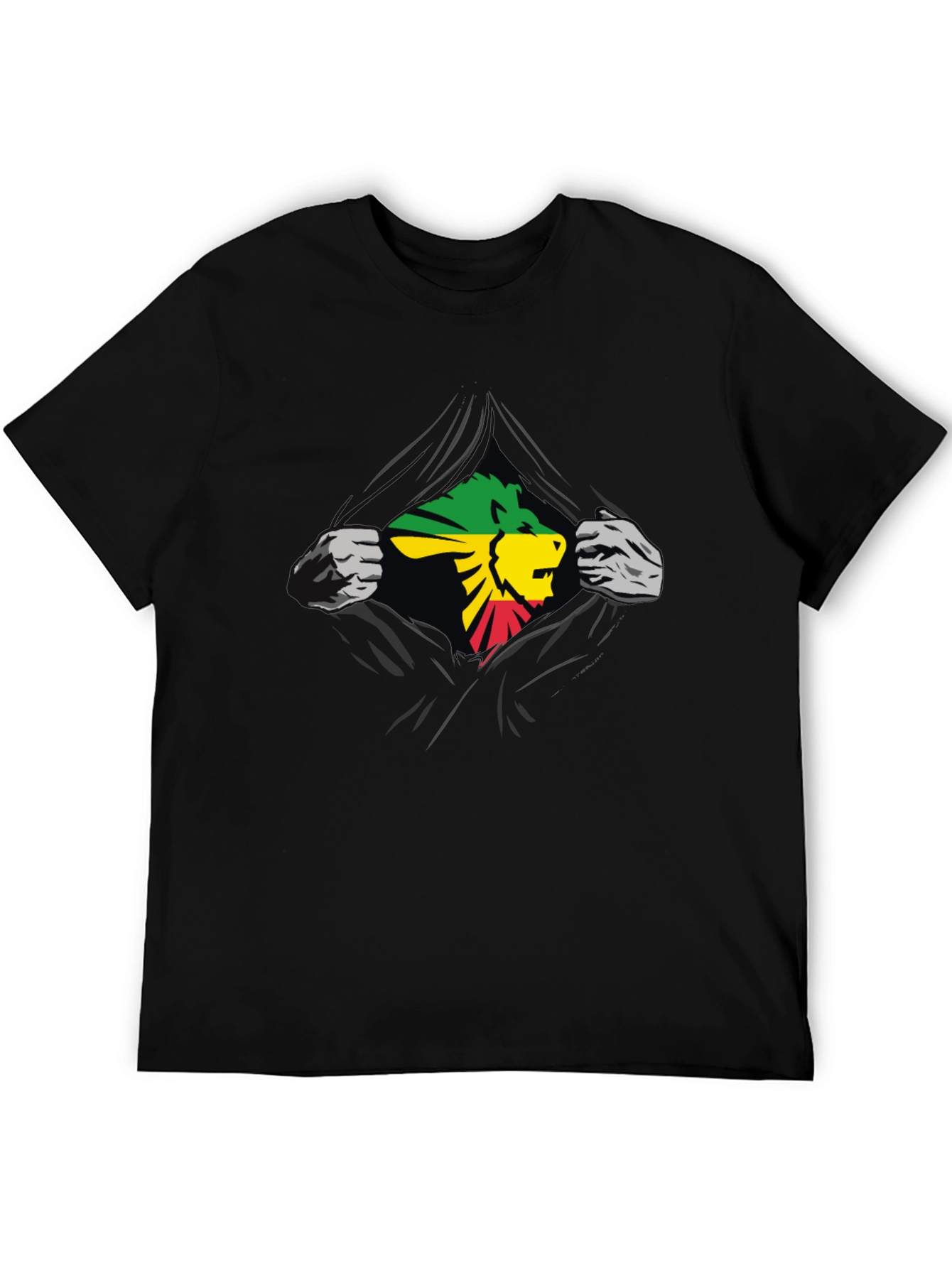 Rasta Lion Graphic Black T-Shirt