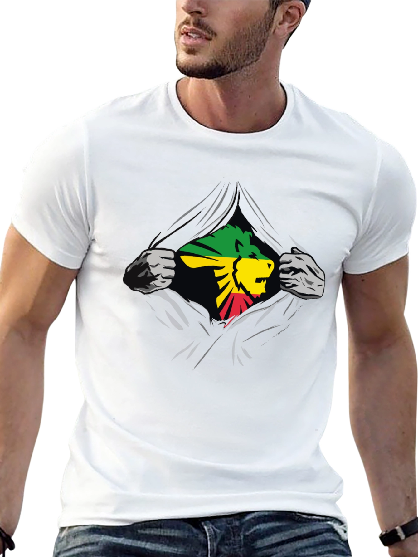 Rasta Lion Graphic Black T-Shirt