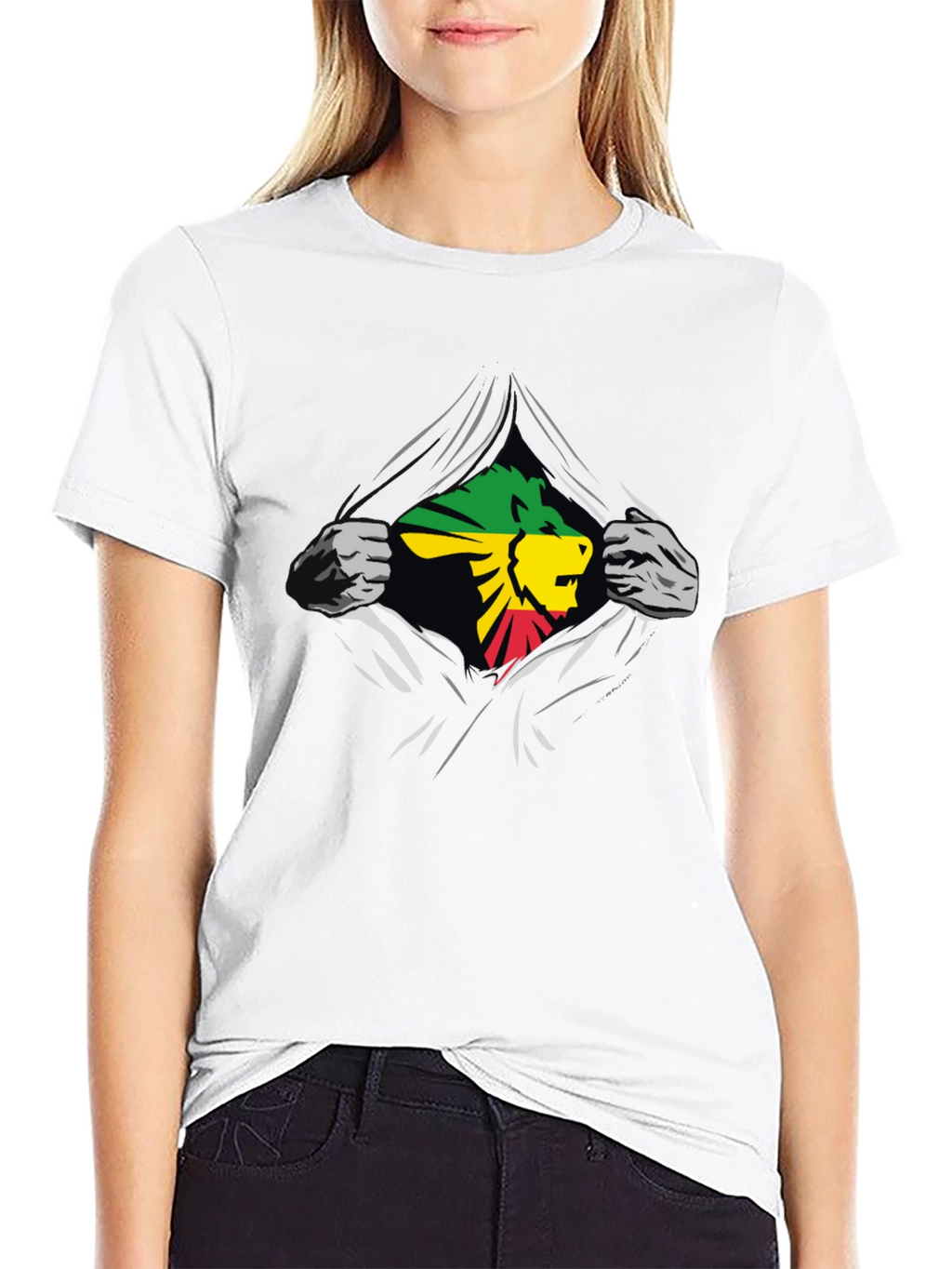 Rasta Lion Graphic Black T-Shirt