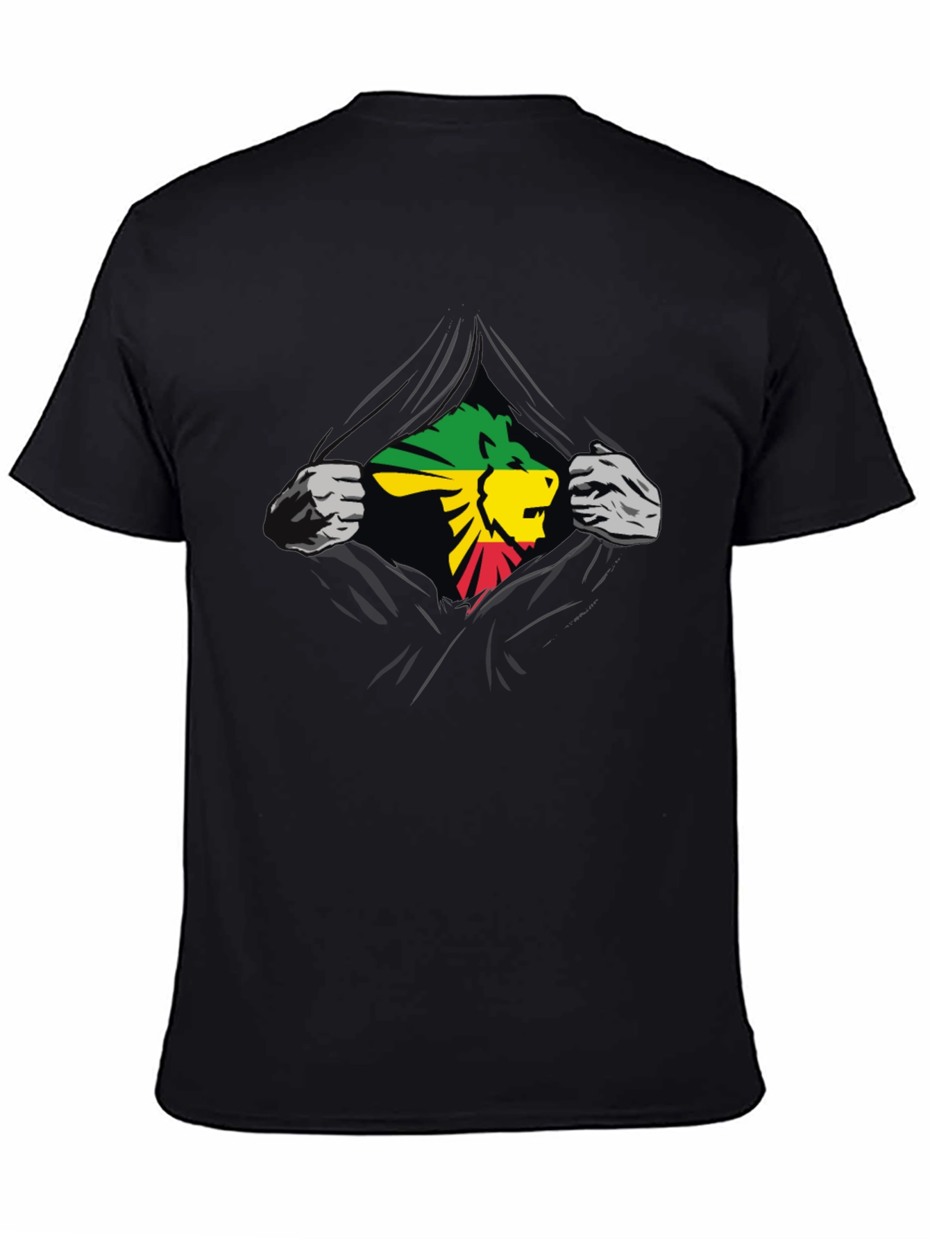 Rasta Lion Graphic Black T-Shirt