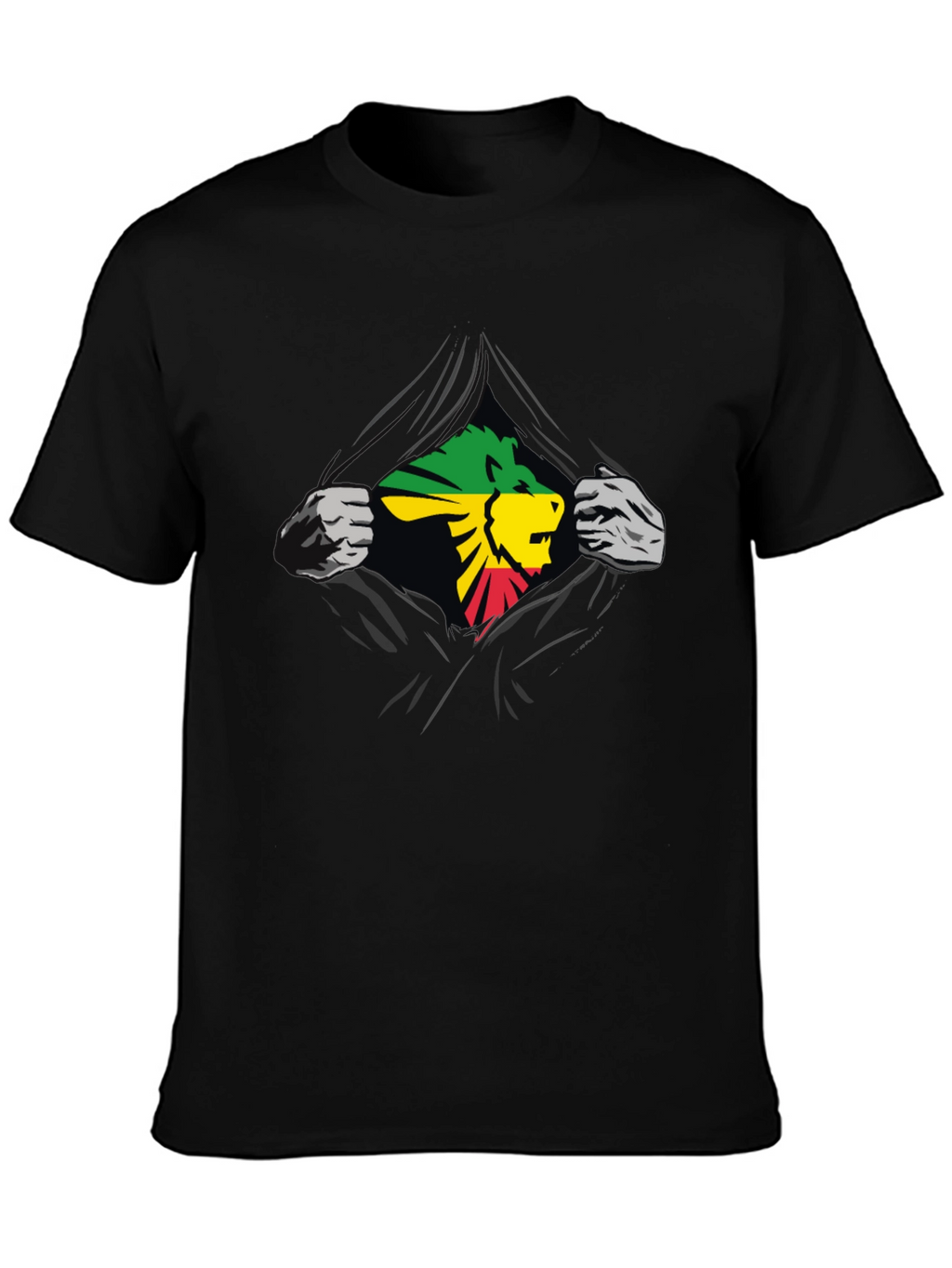 Rasta Lion Graphic Black T-Shirt