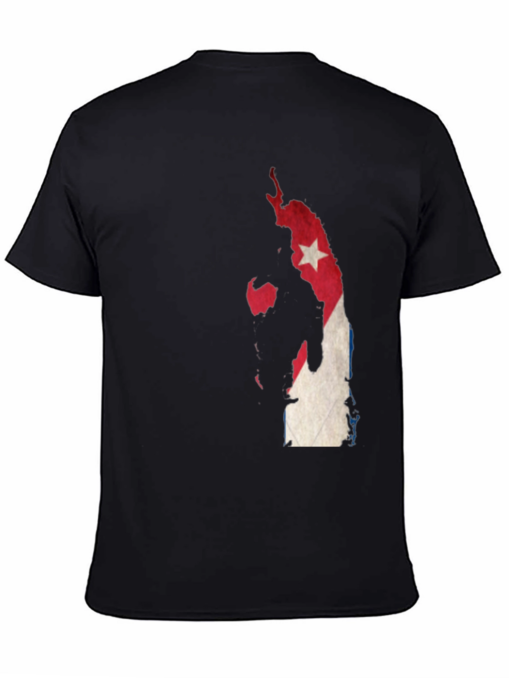 Cuba Map Flag Graphic T-Shirt - Mens Black Tee