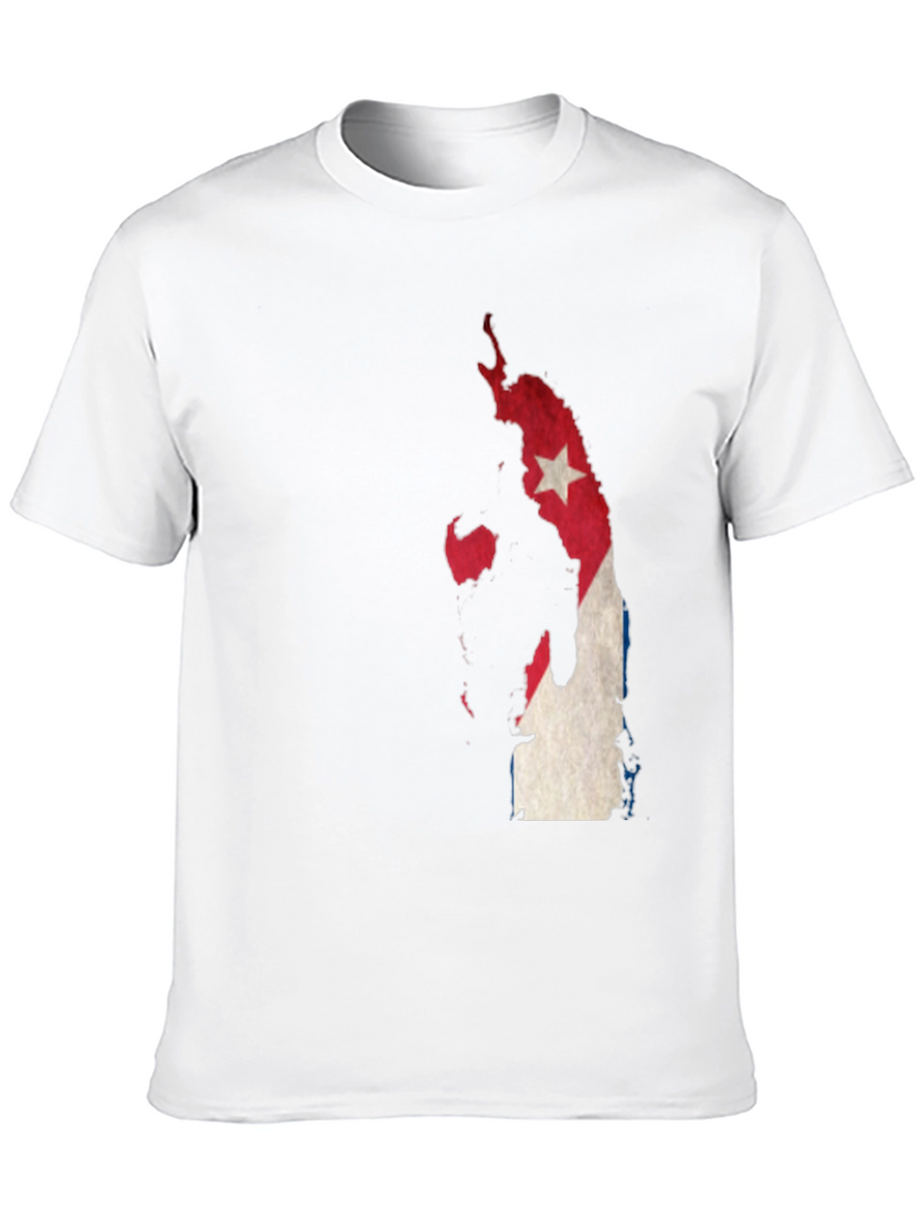Cuba Map Flag Graphic T-Shirt - Mens Black Tee