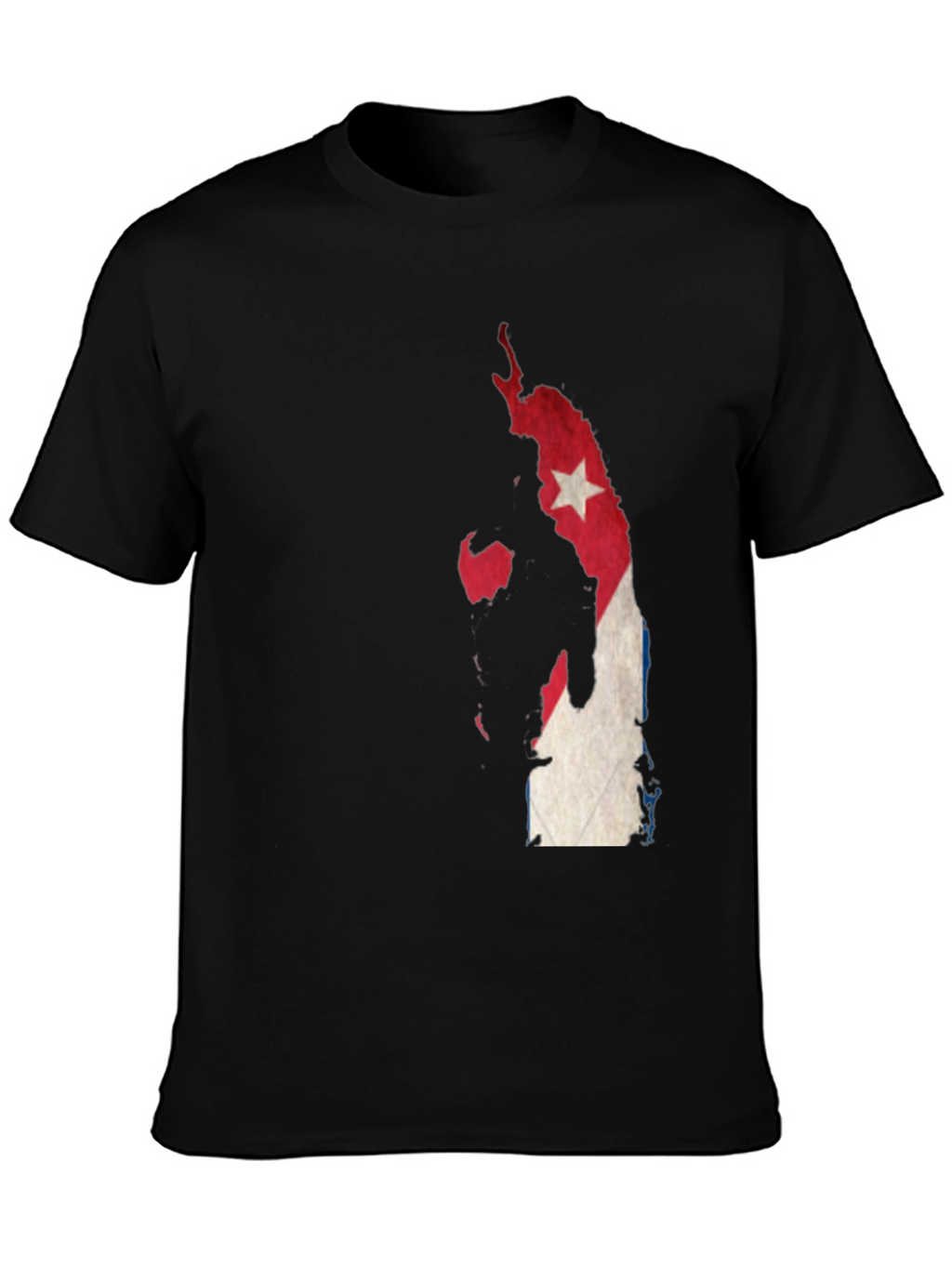 Cuba Map Flag Graphic T-Shirt - Mens Black Tee