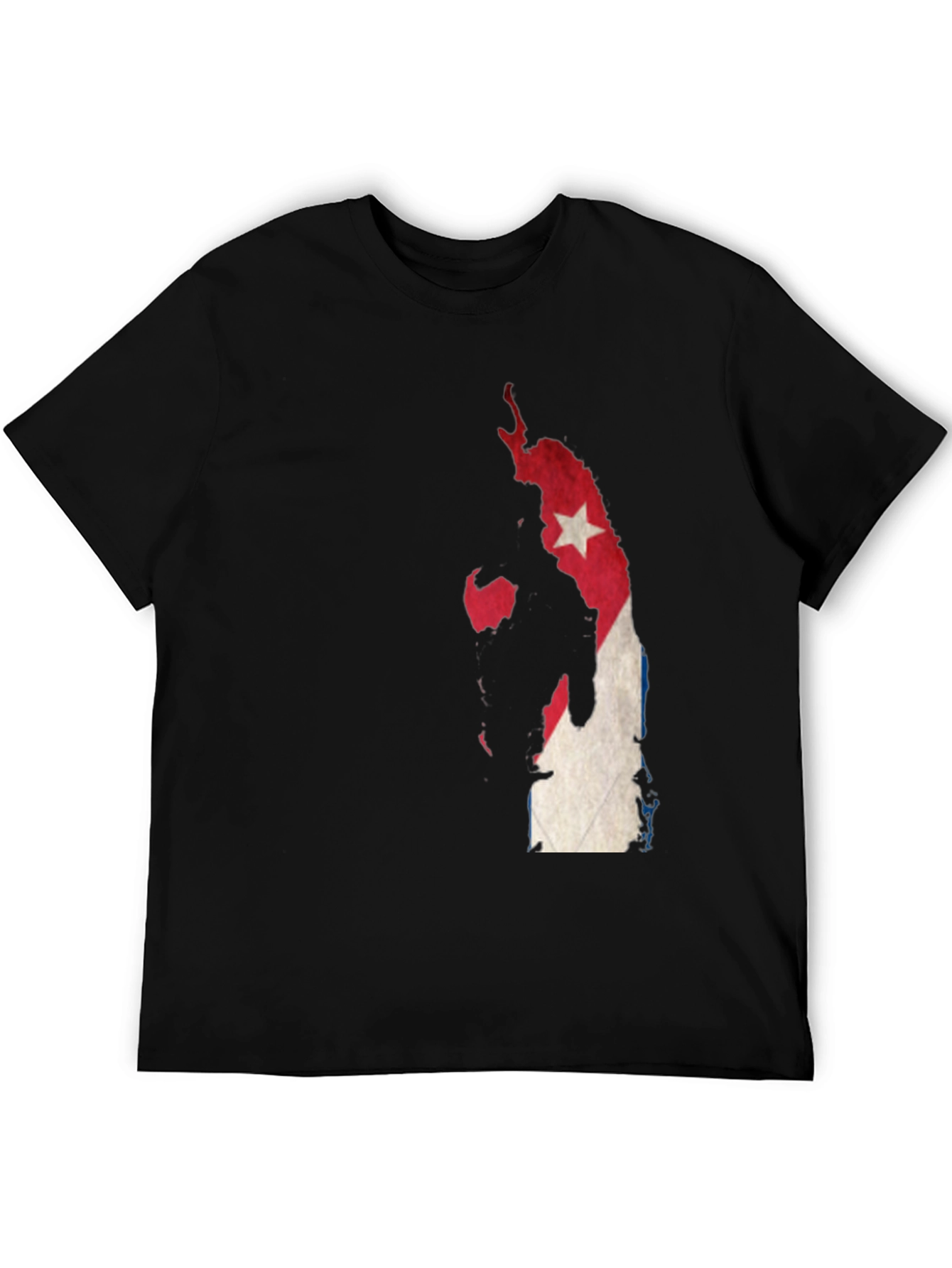 Cuba Map Flag Graphic T-Shirt - Mens Black Tee