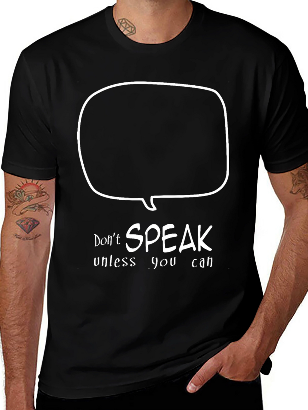 Speak Up T-Shirt - Cotton Black Tee