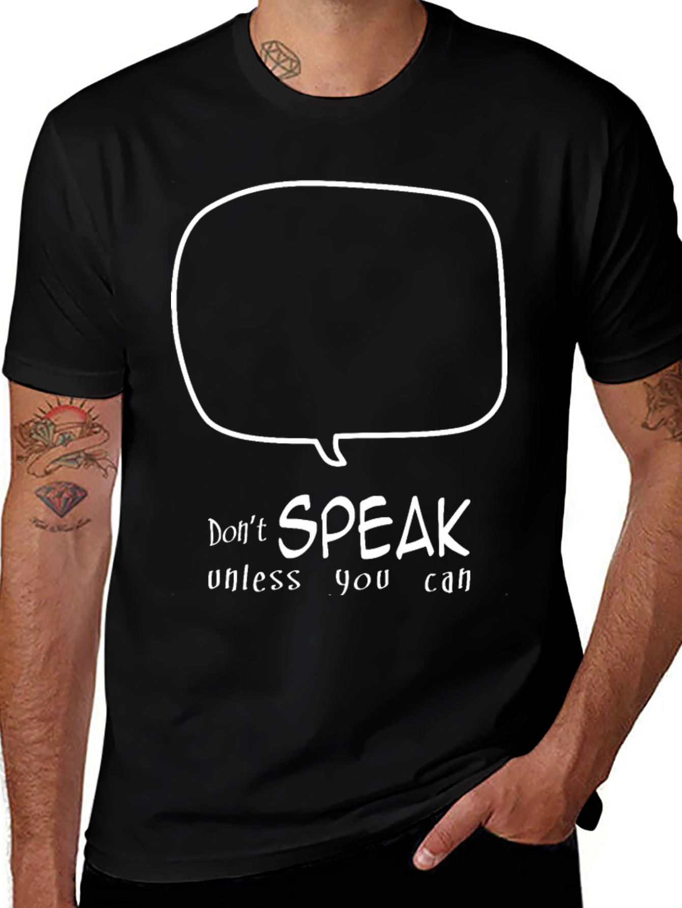 Speak Up T-Shirt - Cotton Black Tee