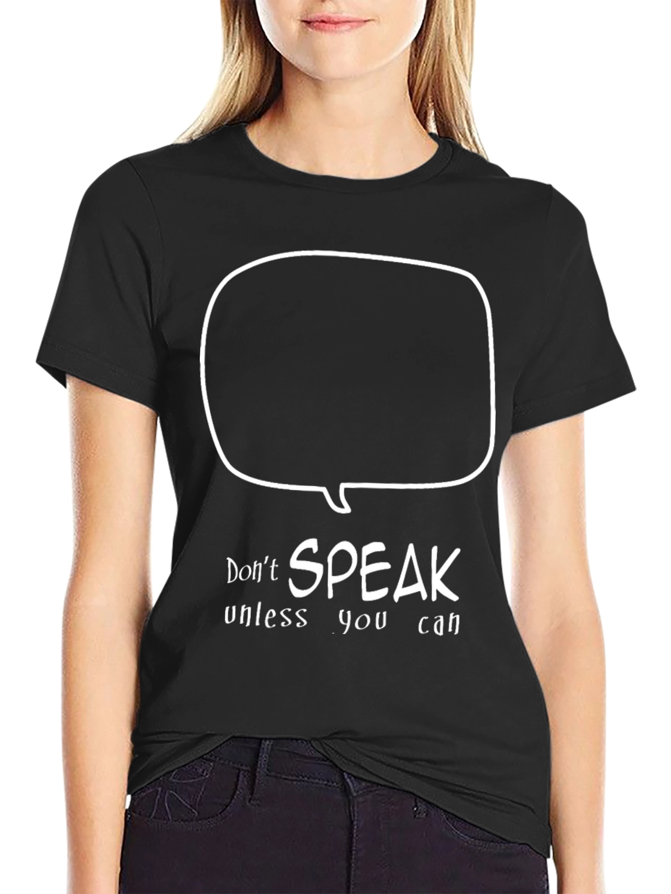Speak Up T-Shirt - Cotton Black Tee