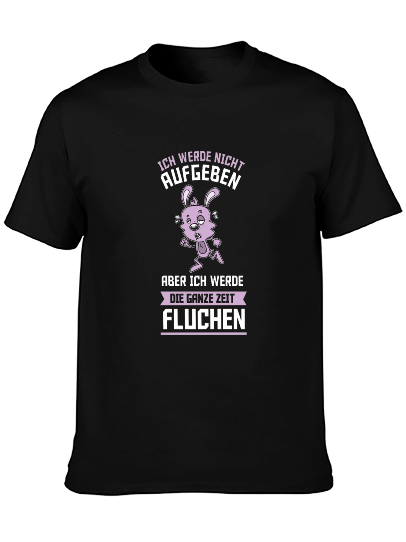 Funny Rabbit Run T-Shirt - Will Not Give Up Graphic Tee