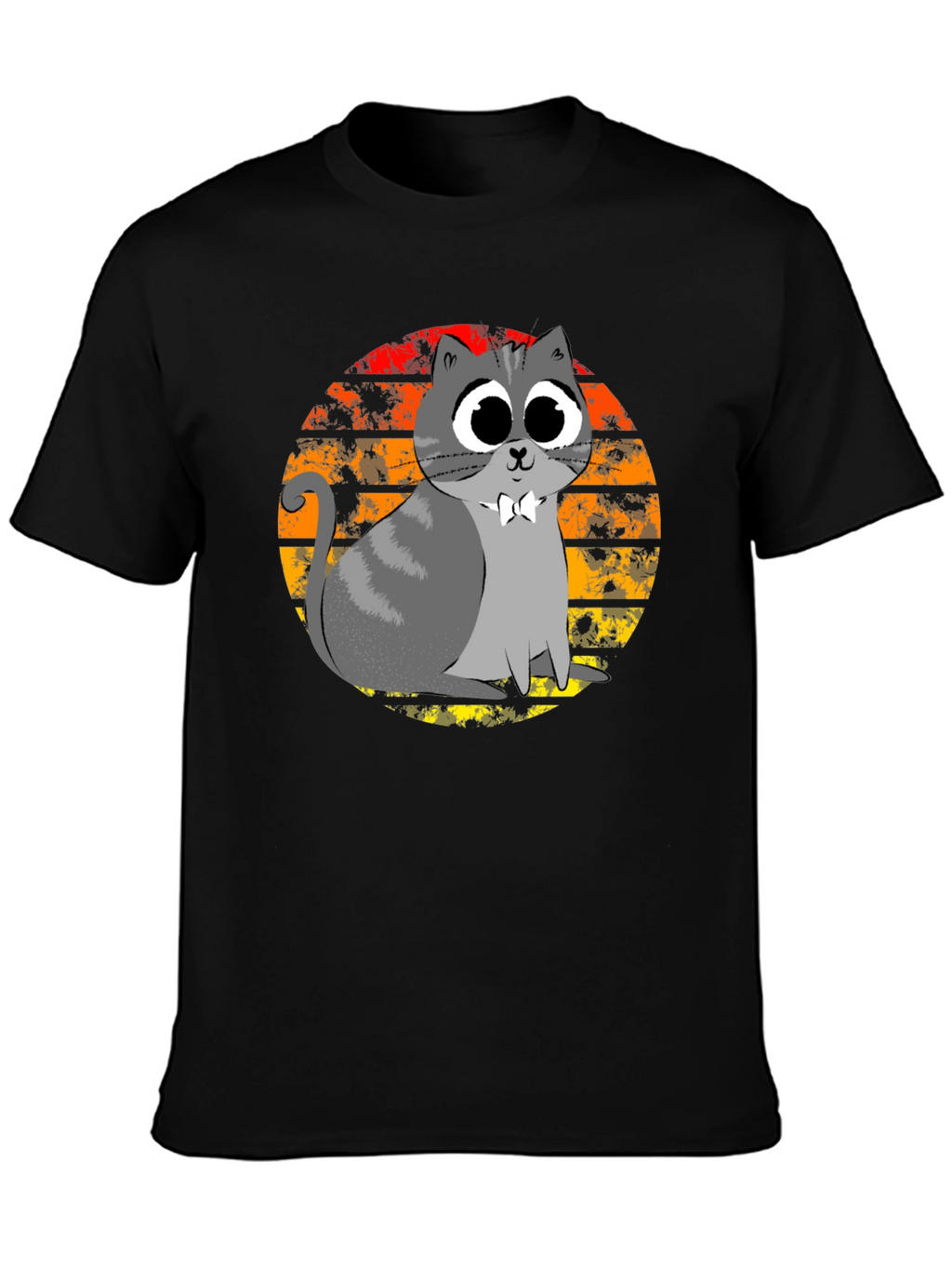 Cute Cat Sunset Graphic T-Shirt - Unique Design!