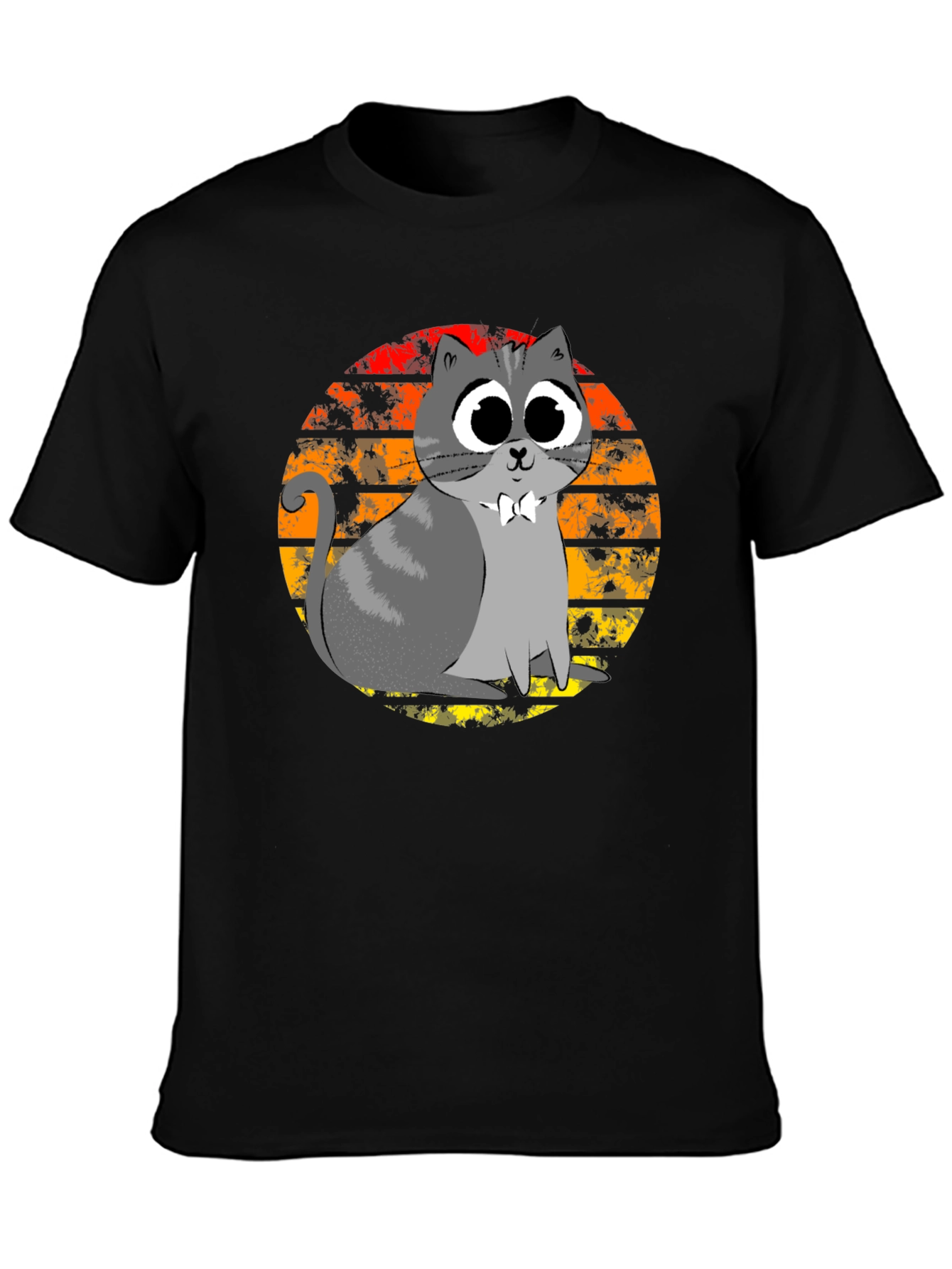 Cute Cat Sunset Graphic T-Shirt - Unique Design!