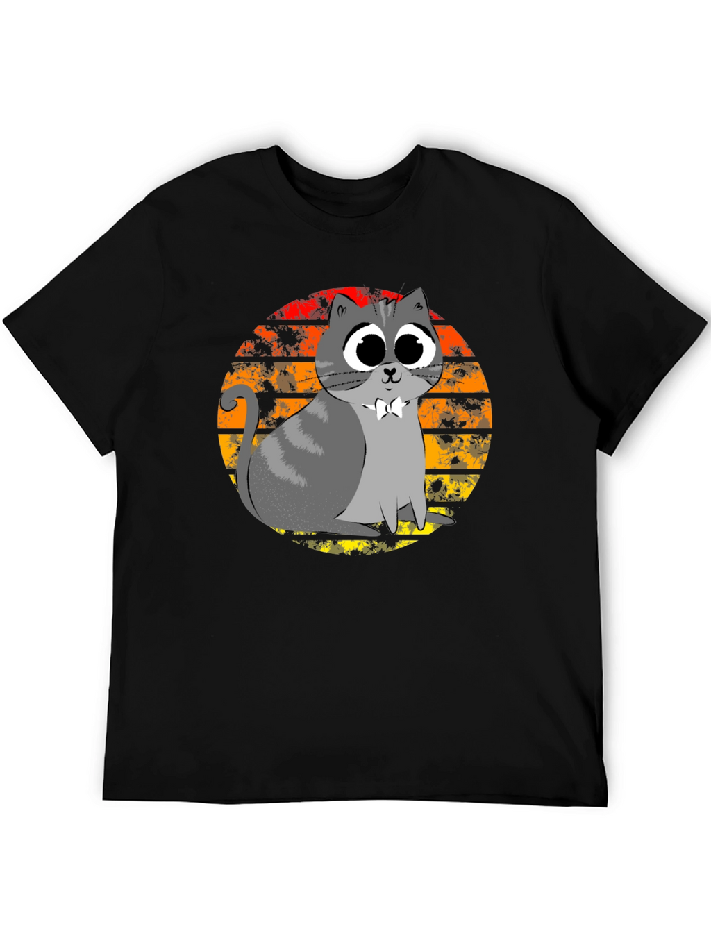 Cute Cat Sunset Graphic T-Shirt - Unique Design!