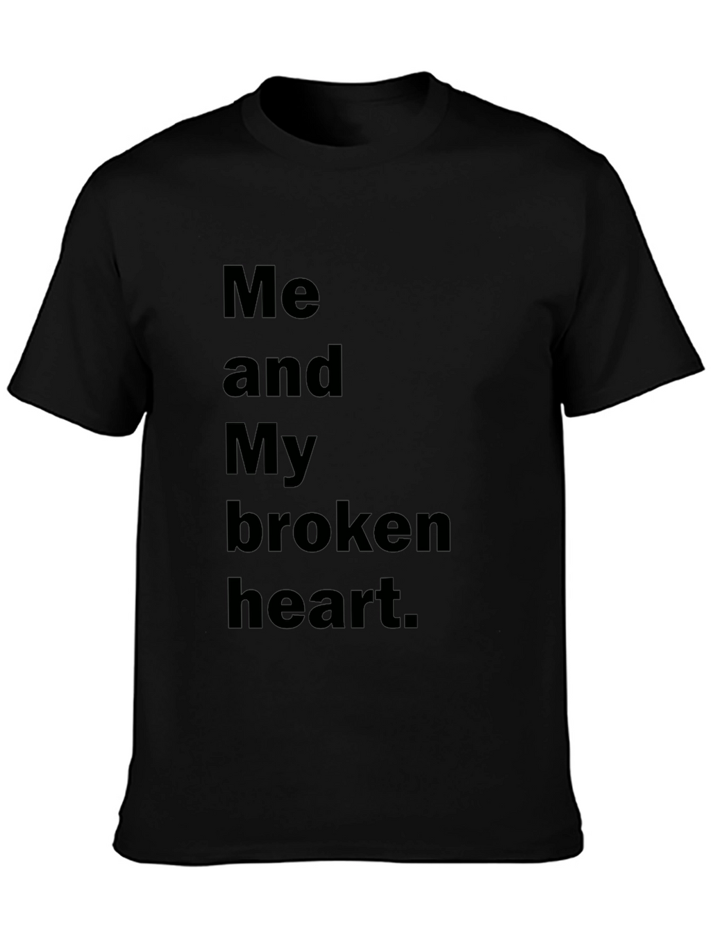 Broken Heart Graphic Black T-Shirt