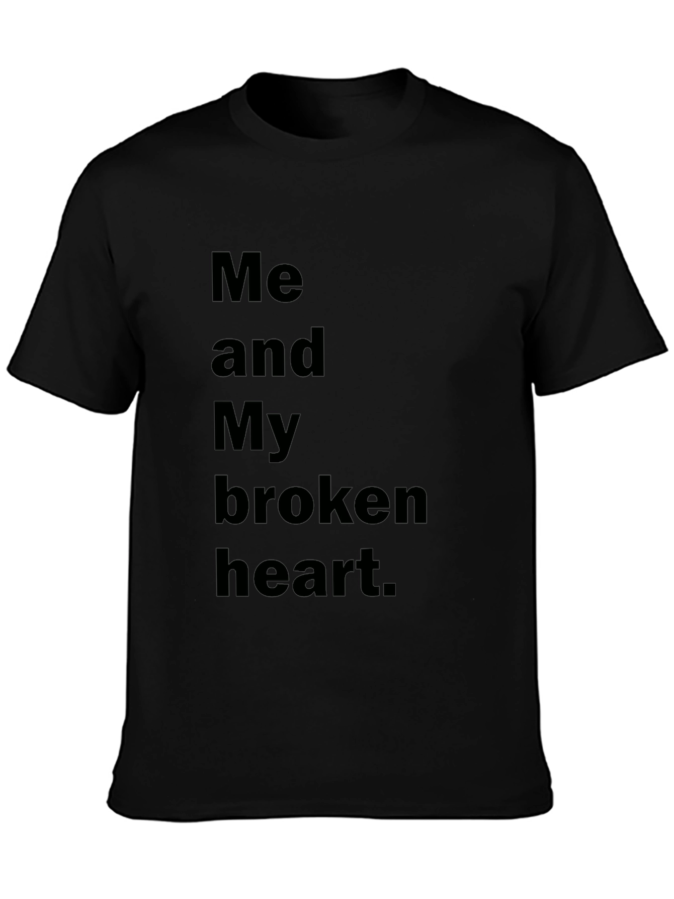 Broken Heart Graphic Black T-Shirt