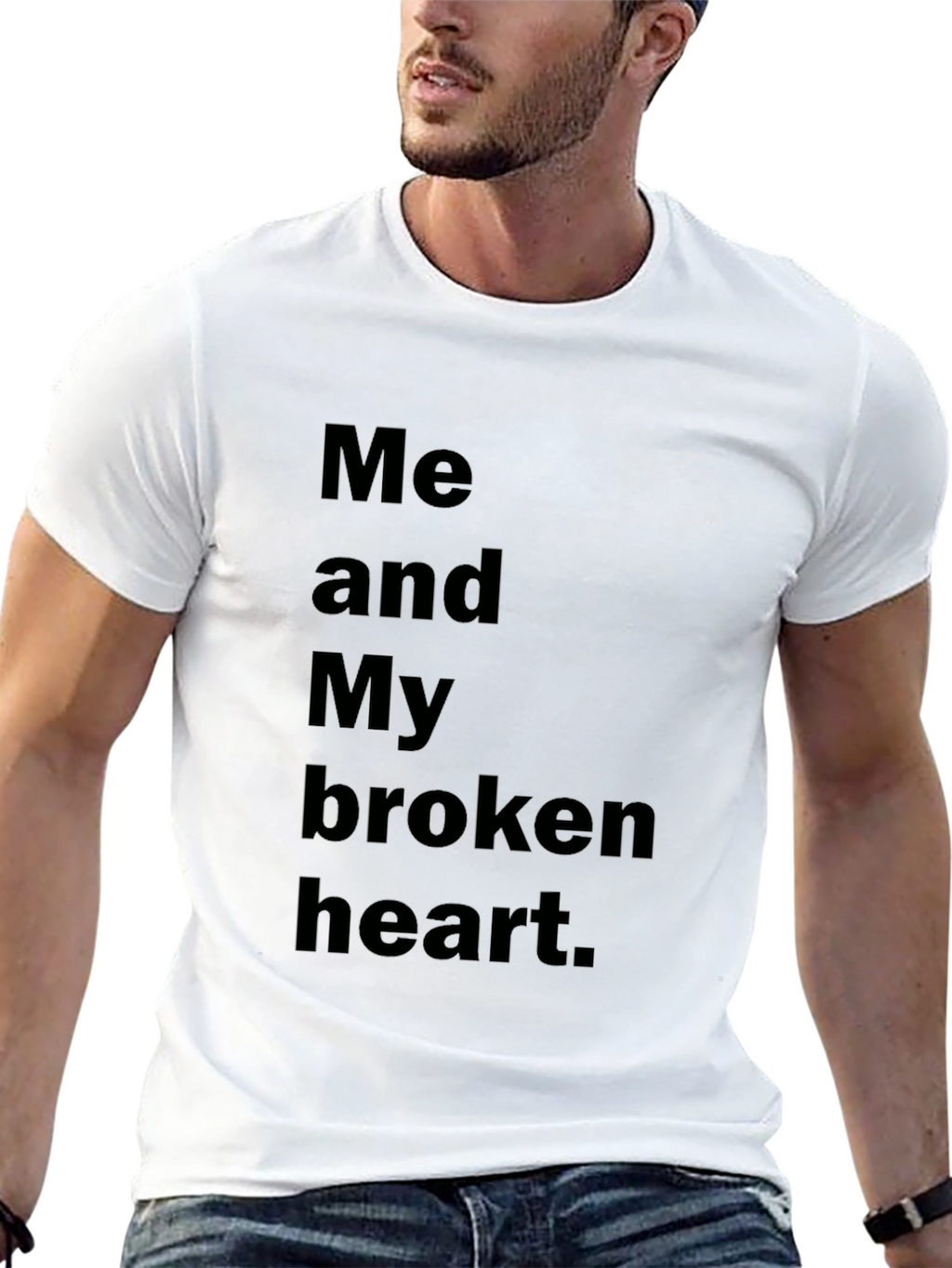 Broken Heart Graphic Black T-Shirt