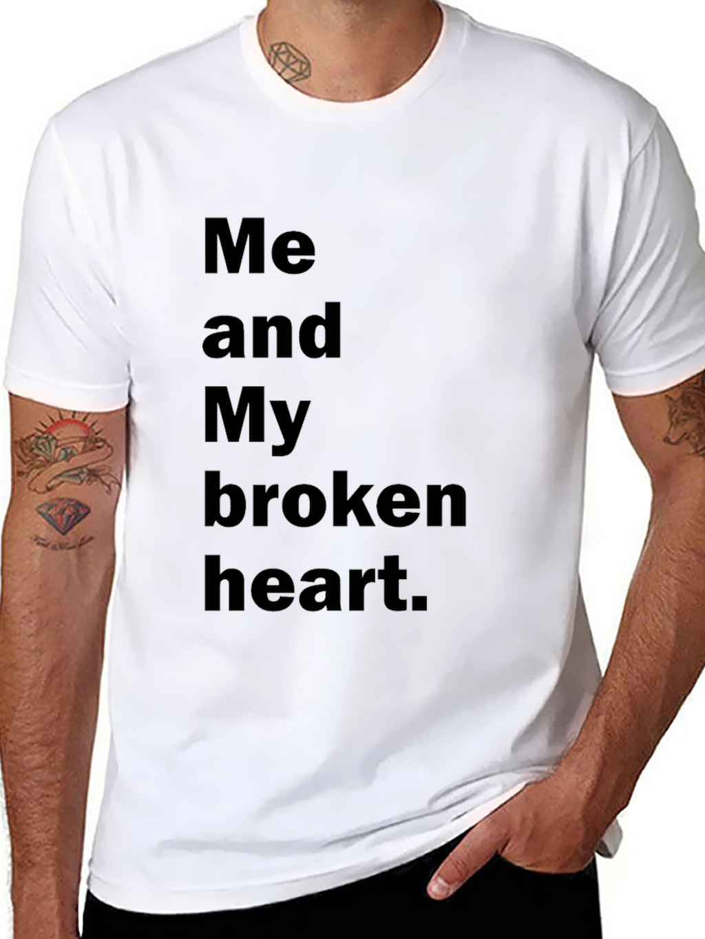 Broken Heart Graphic Black T-Shirt