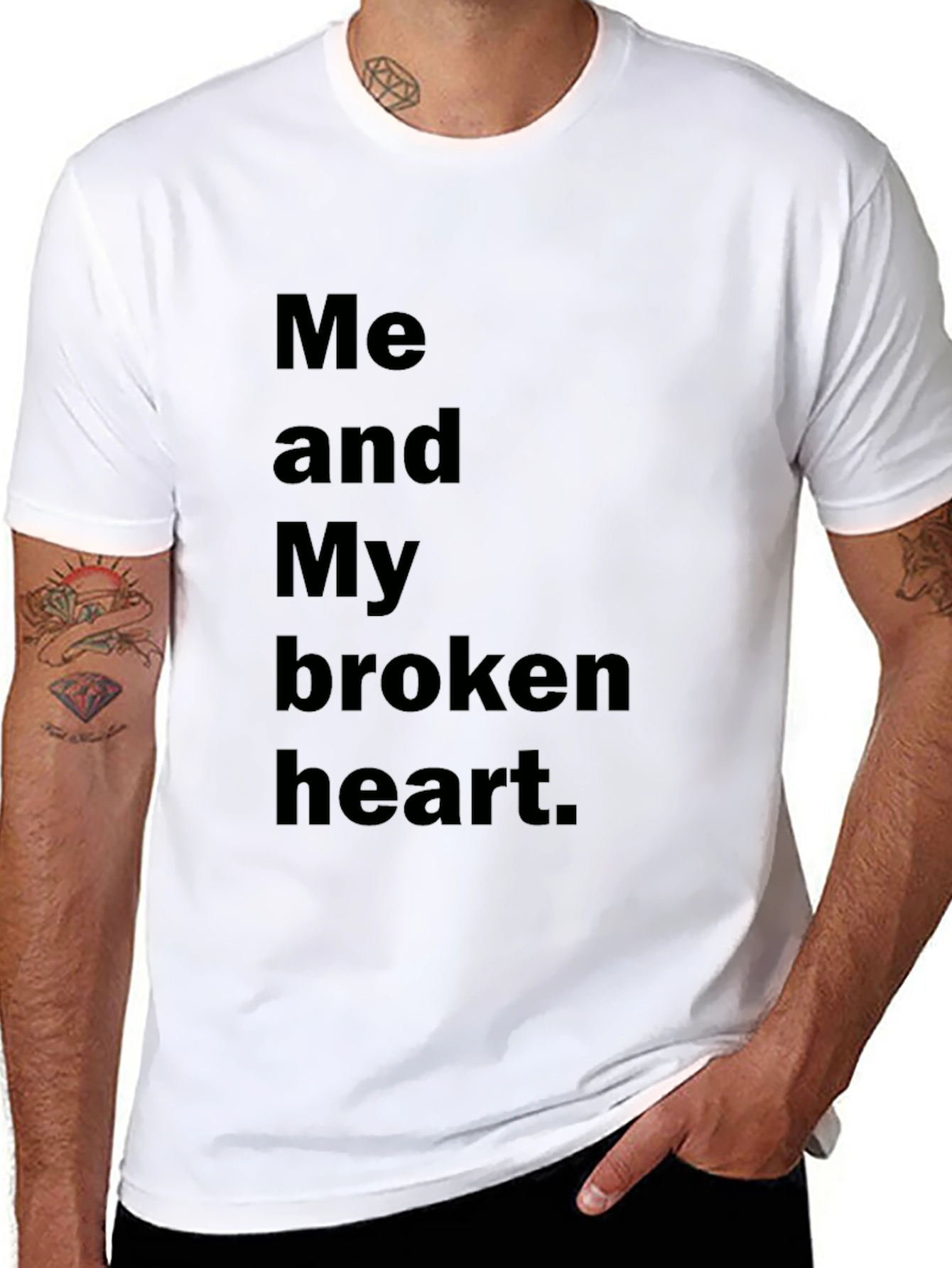 Broken Heart Graphic Black T-Shirt